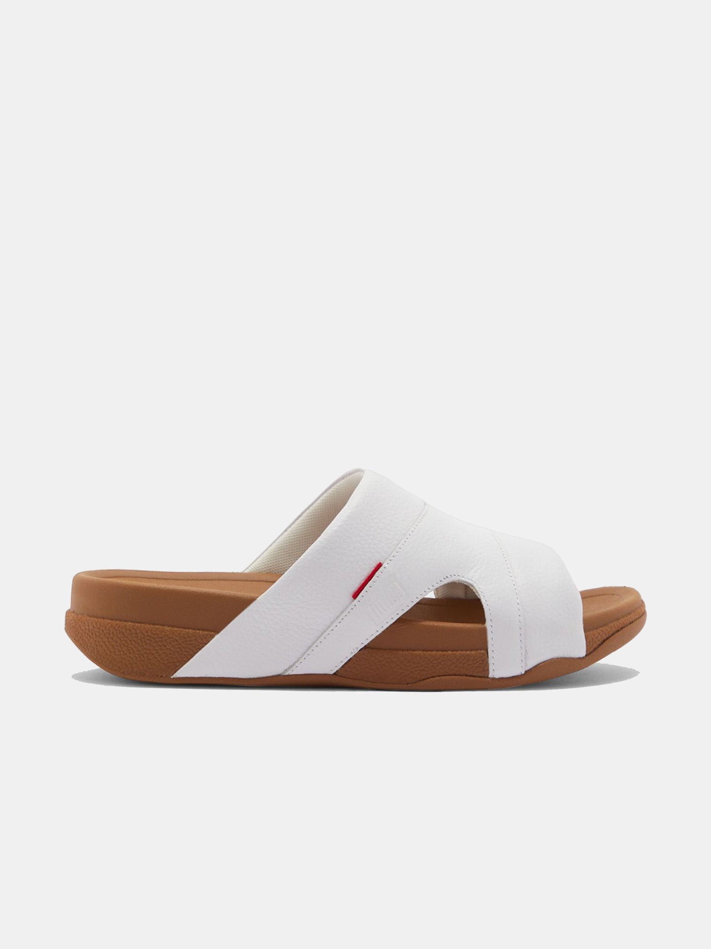 Fitflop Men's Freeway III Leather Pool Slides #color_White