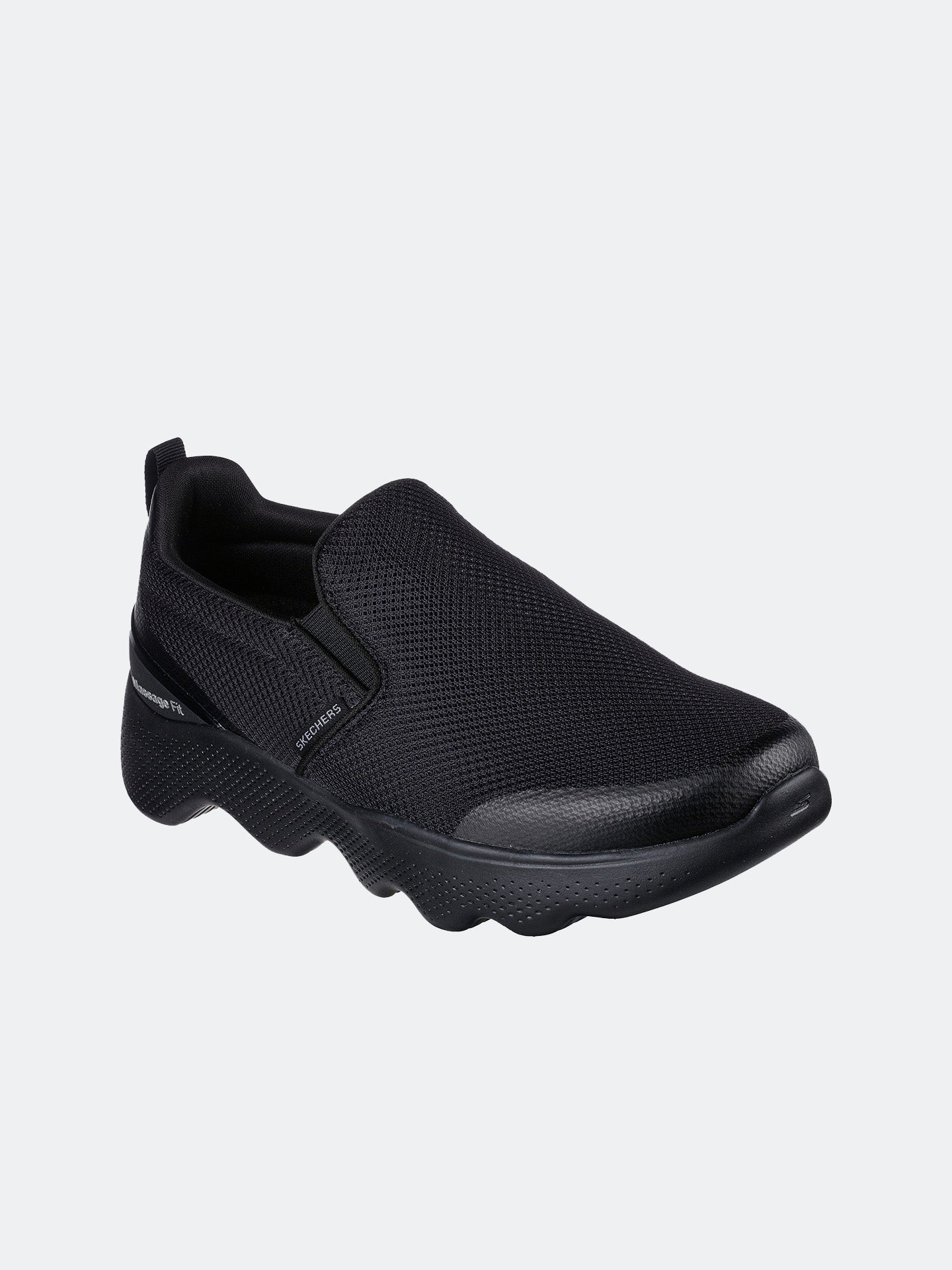 Skechers Men's Go Walk Massage Fit - Ripple Shoes #color_Black