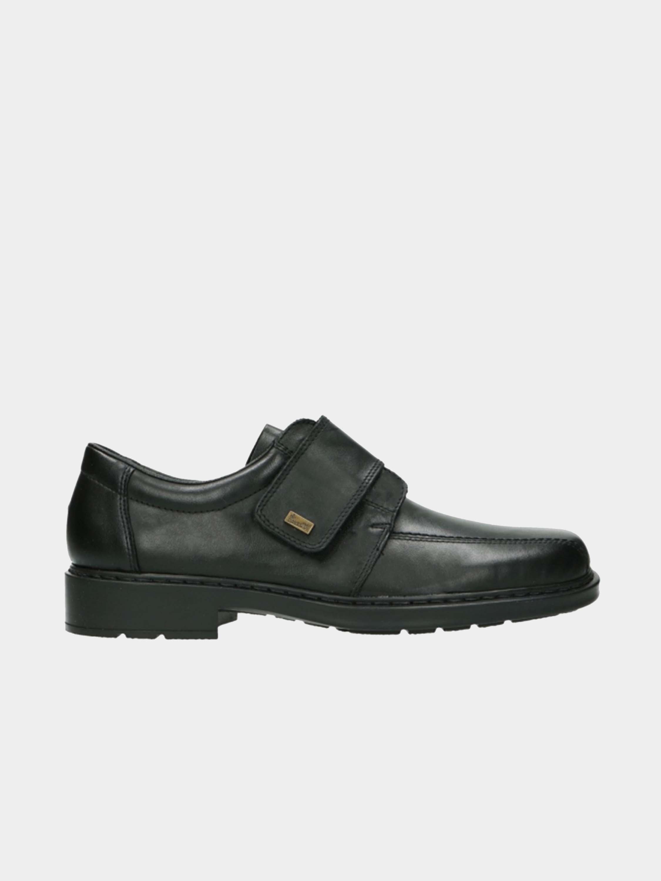 Rieker 12852 Men's Velcro Hook & Loop Shoes #color_Black