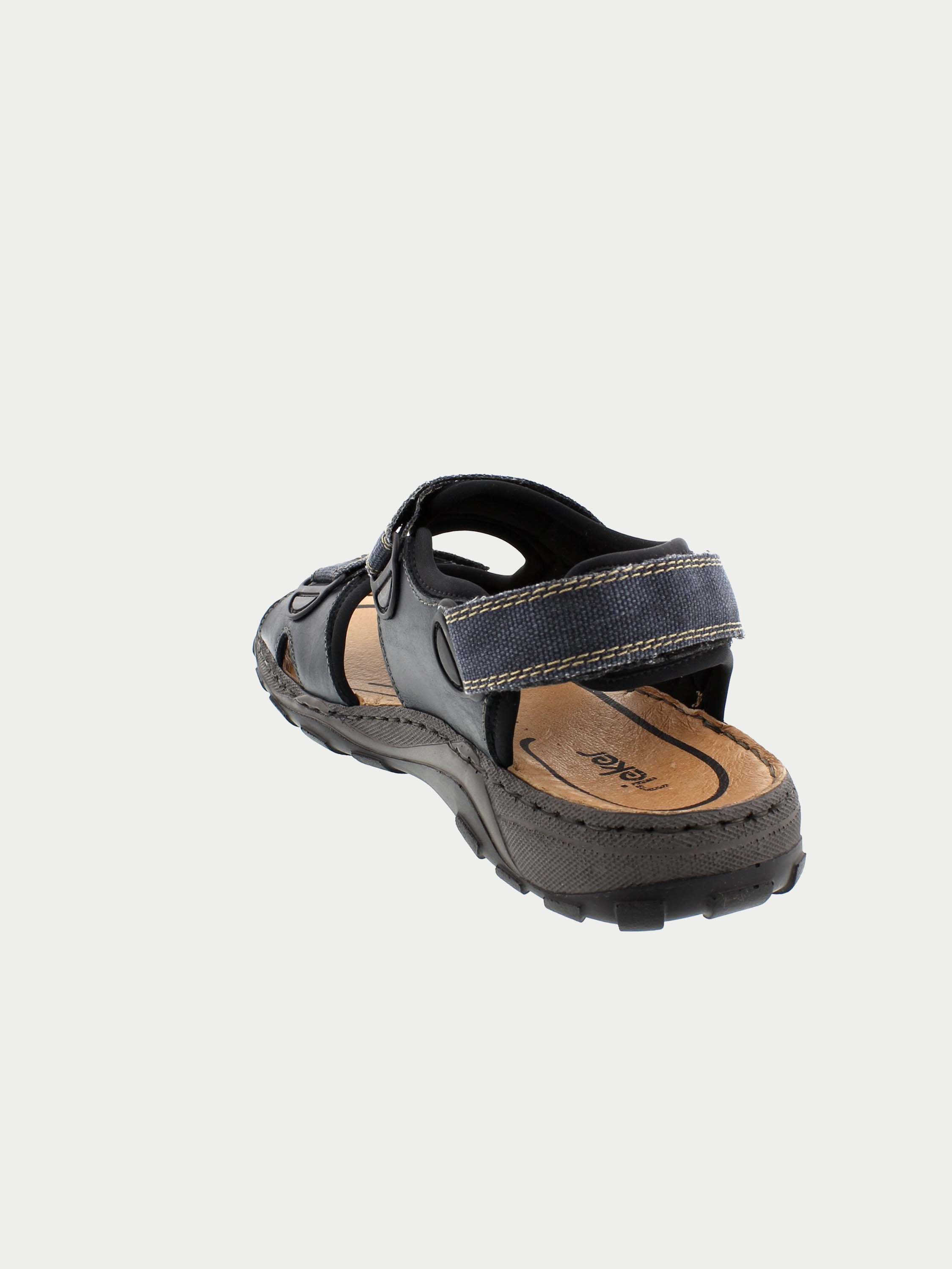 Rieker 26061 Men's Hook & Loop Outdoor Sandals #color_Blue