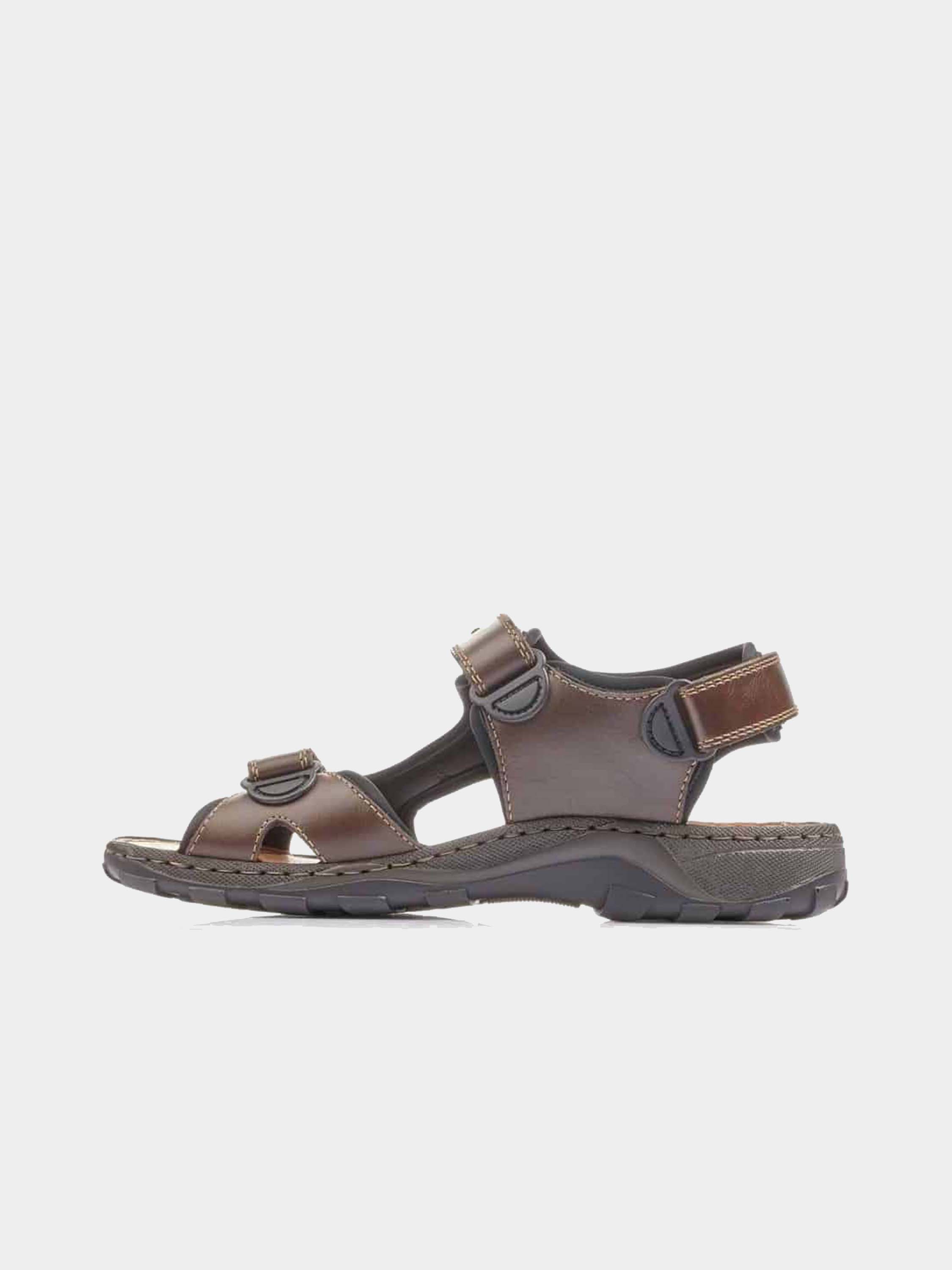 Rieker 26061 Men's Outdoor Leather Sandals #color_Brown