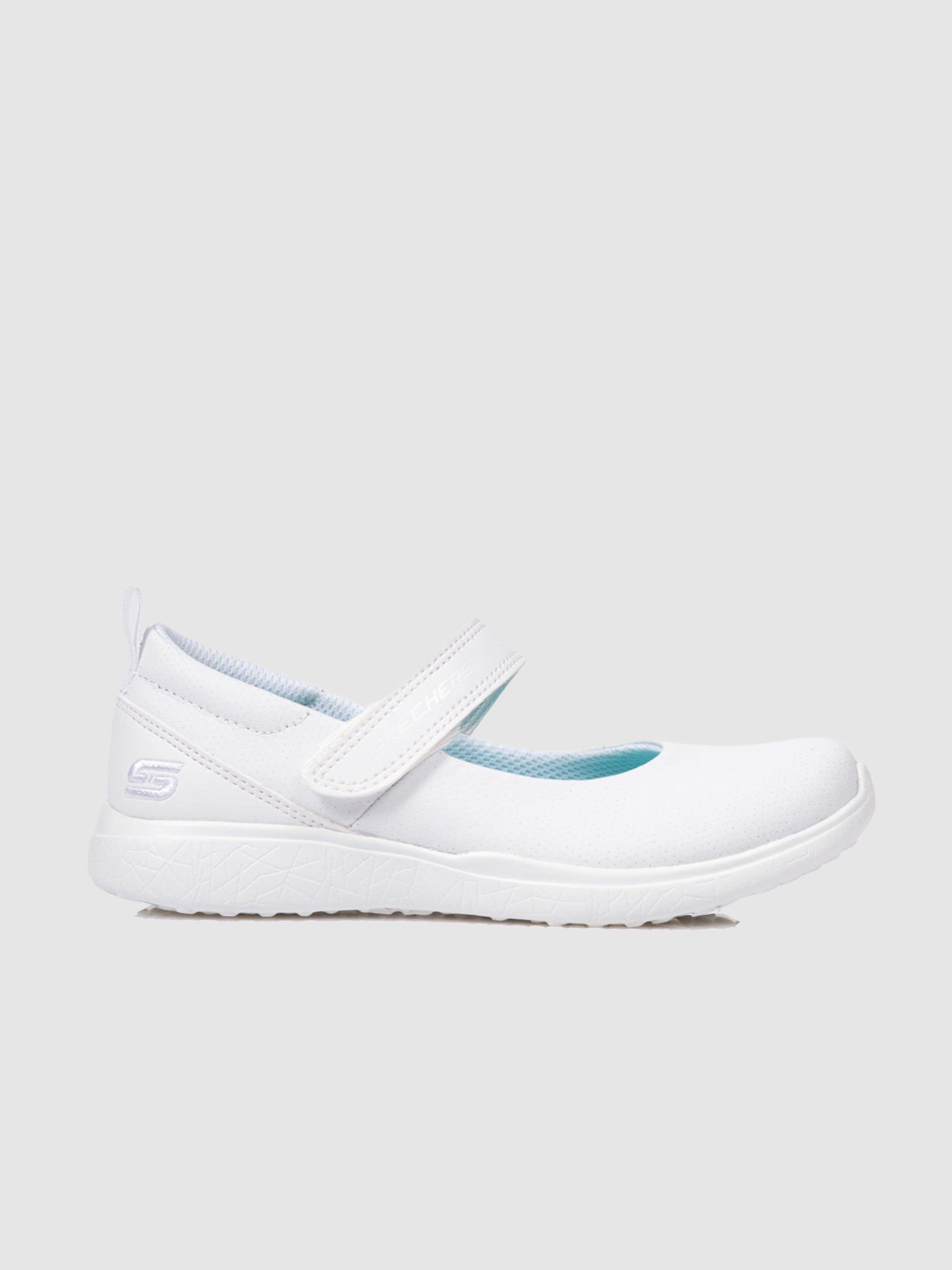 Skechers Girls Microburst - Scholar Holler Shoes #color_White