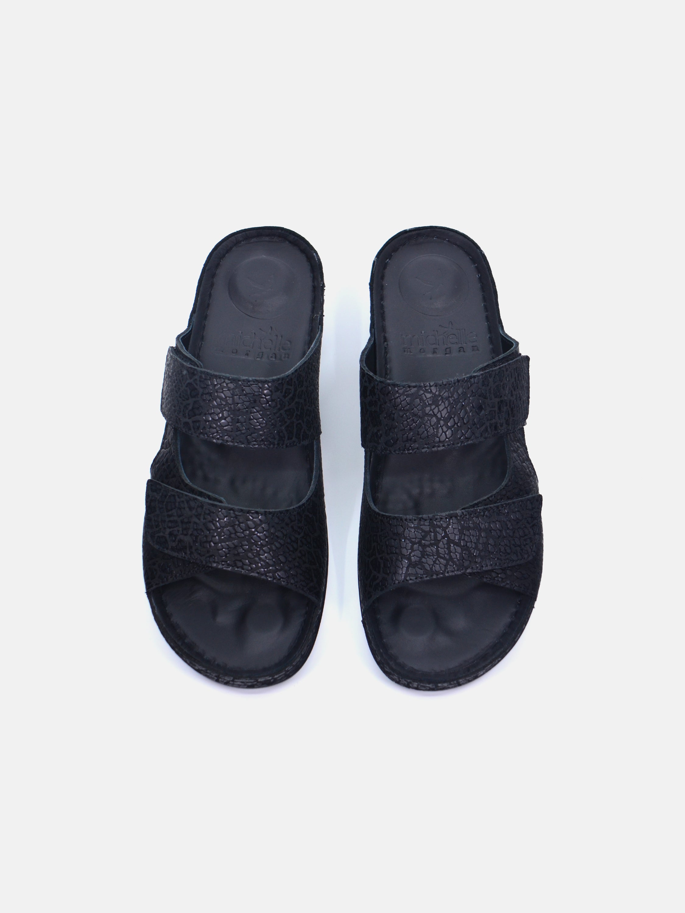 Michelle Morgan MM-101 Women's Slider Sandals #color_Black