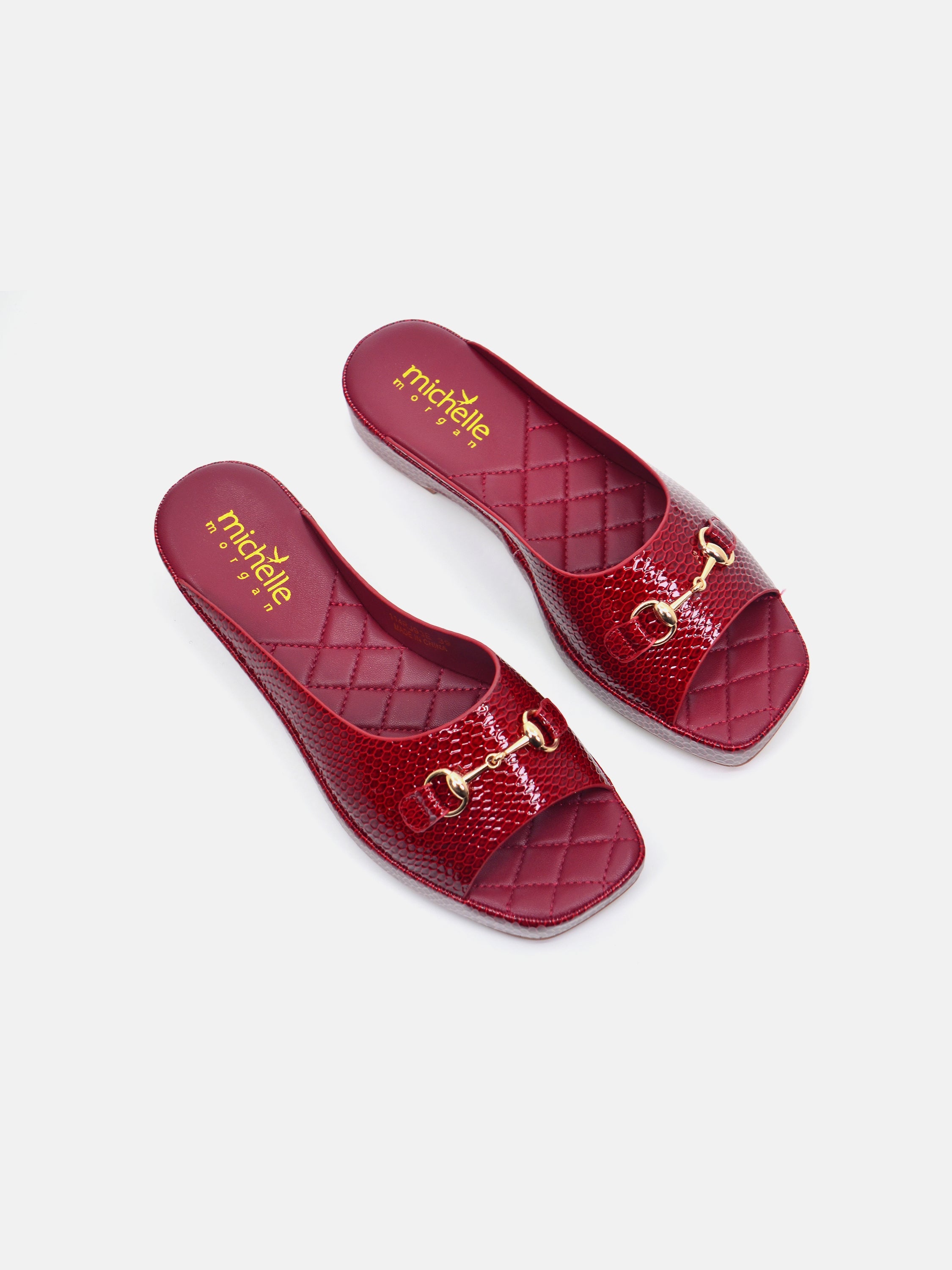 Michelle Morgan 114RJ93E Women's Flat Sandals #color_Red