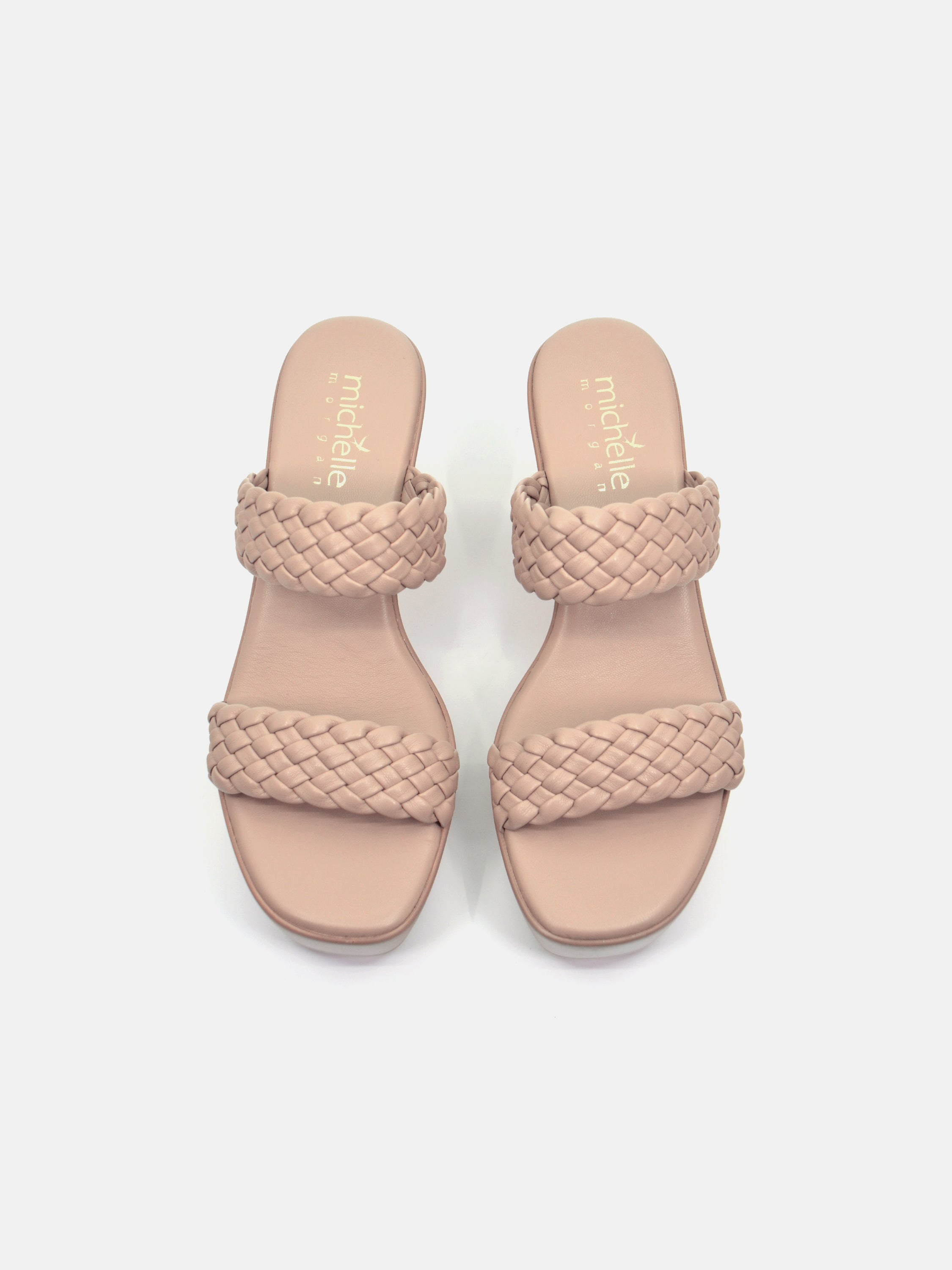 Michelle Morgan 114RJ85E Women's Braided Strap Sandals #color_Beige