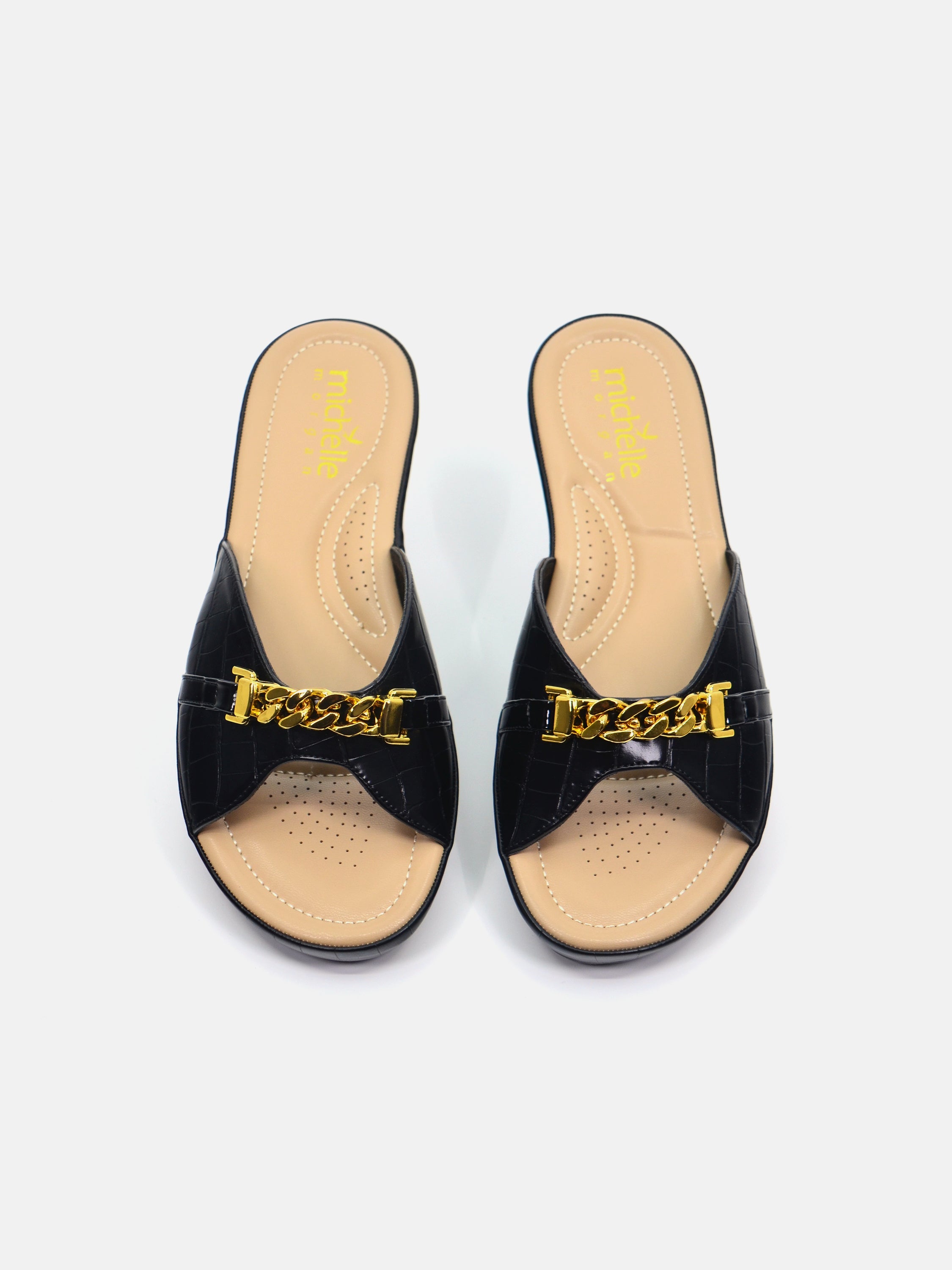 Michelle Morgan 114RC675 Women's Flat Sandals #color_Black