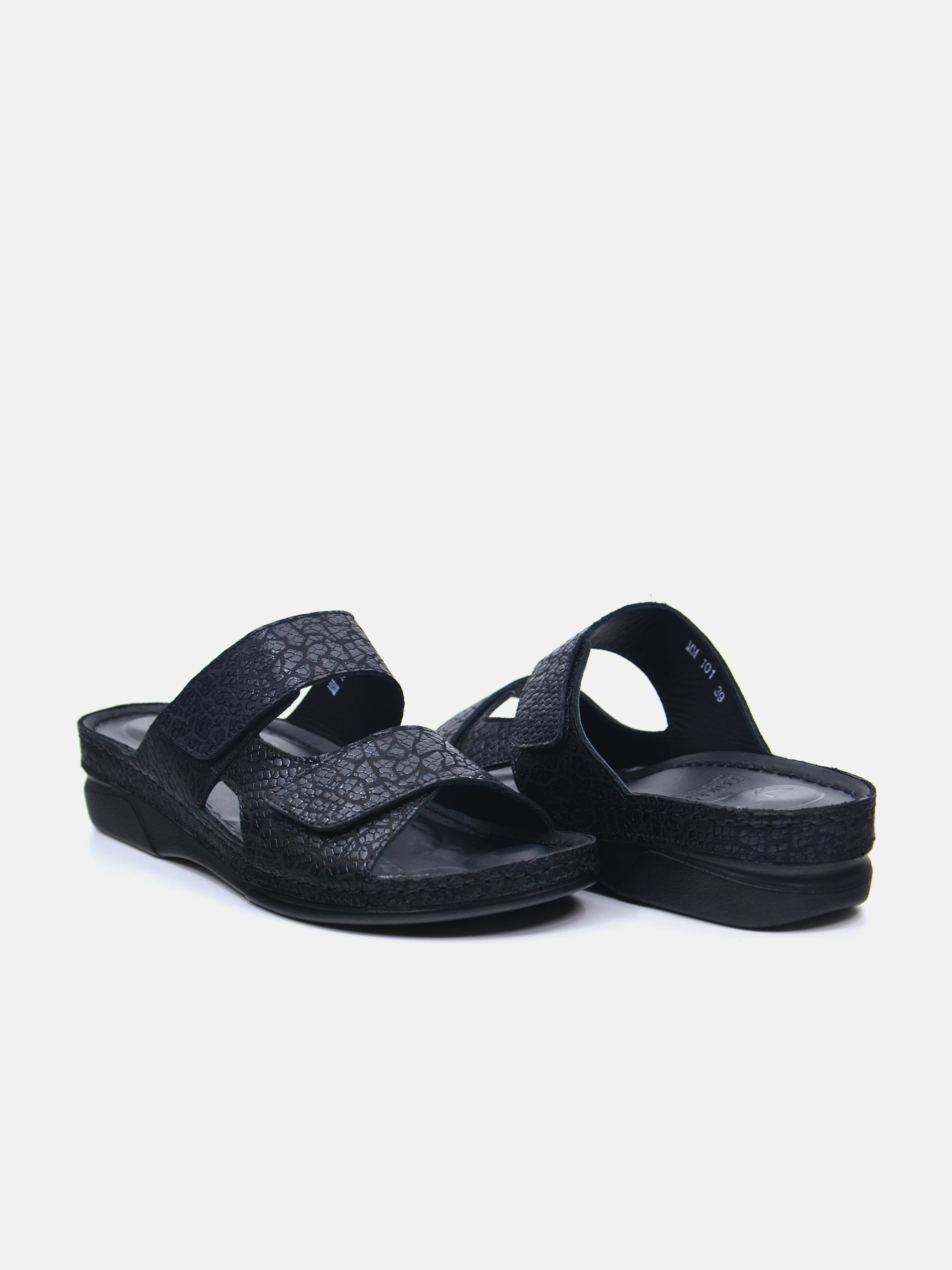 Michelle Morgan MM-101 Women's Slider Sandals #color_Black