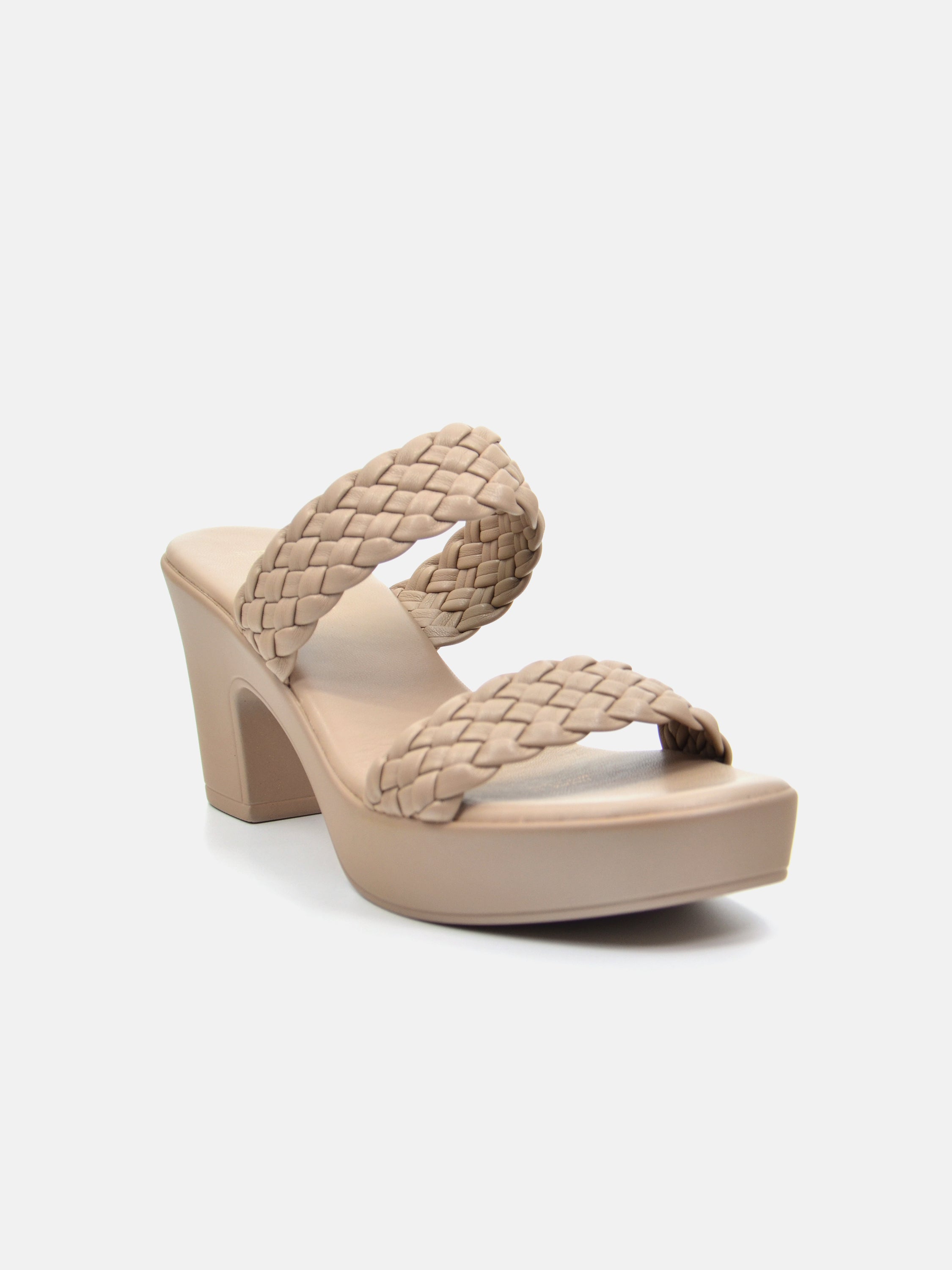 Michelle Morgan 114RJ85E Women's Braided Strap Sandals #color_Beige