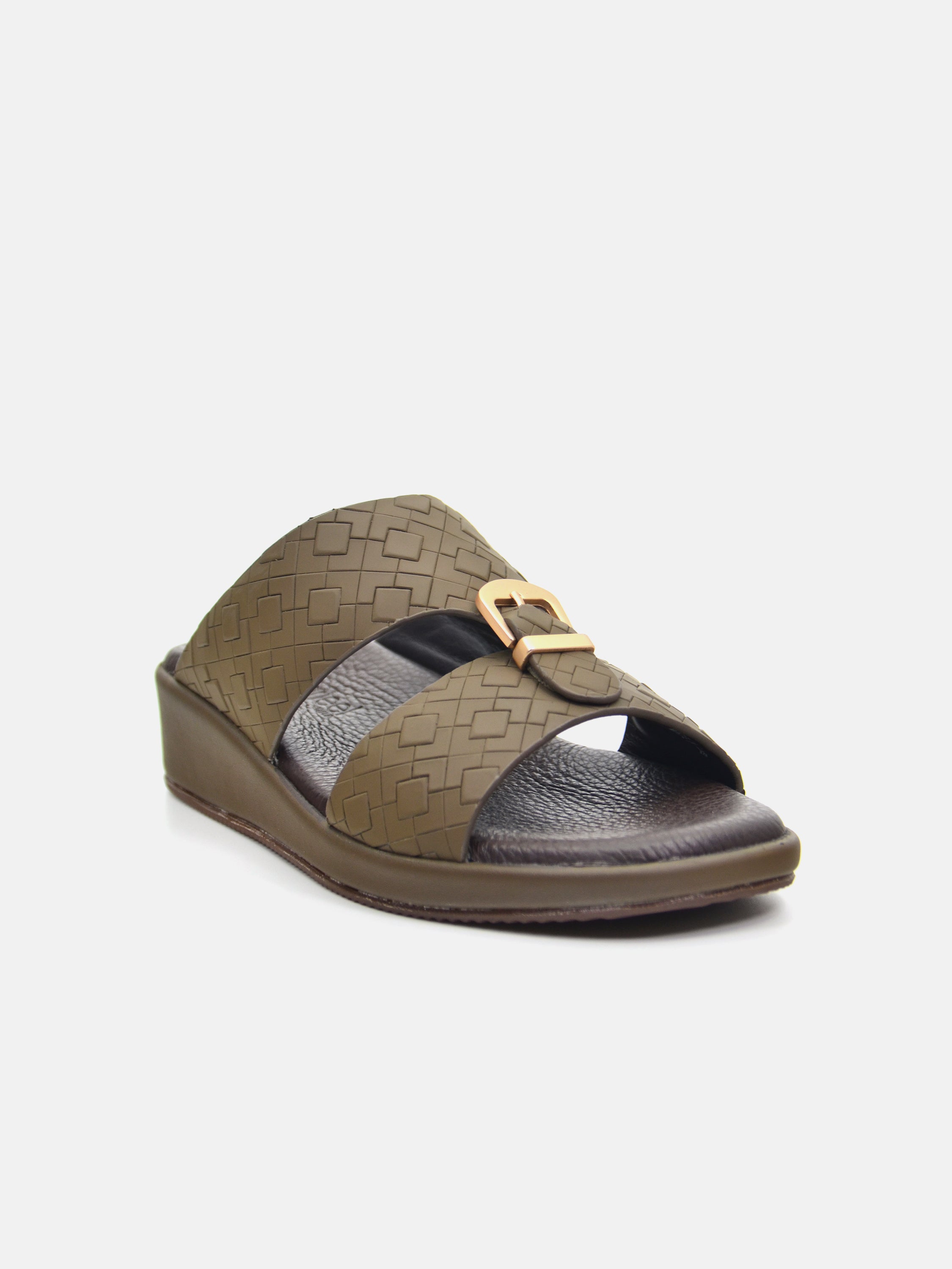 Barjeel Uno SP1-030 Men's Lattice Arabic Sandals #color_Green