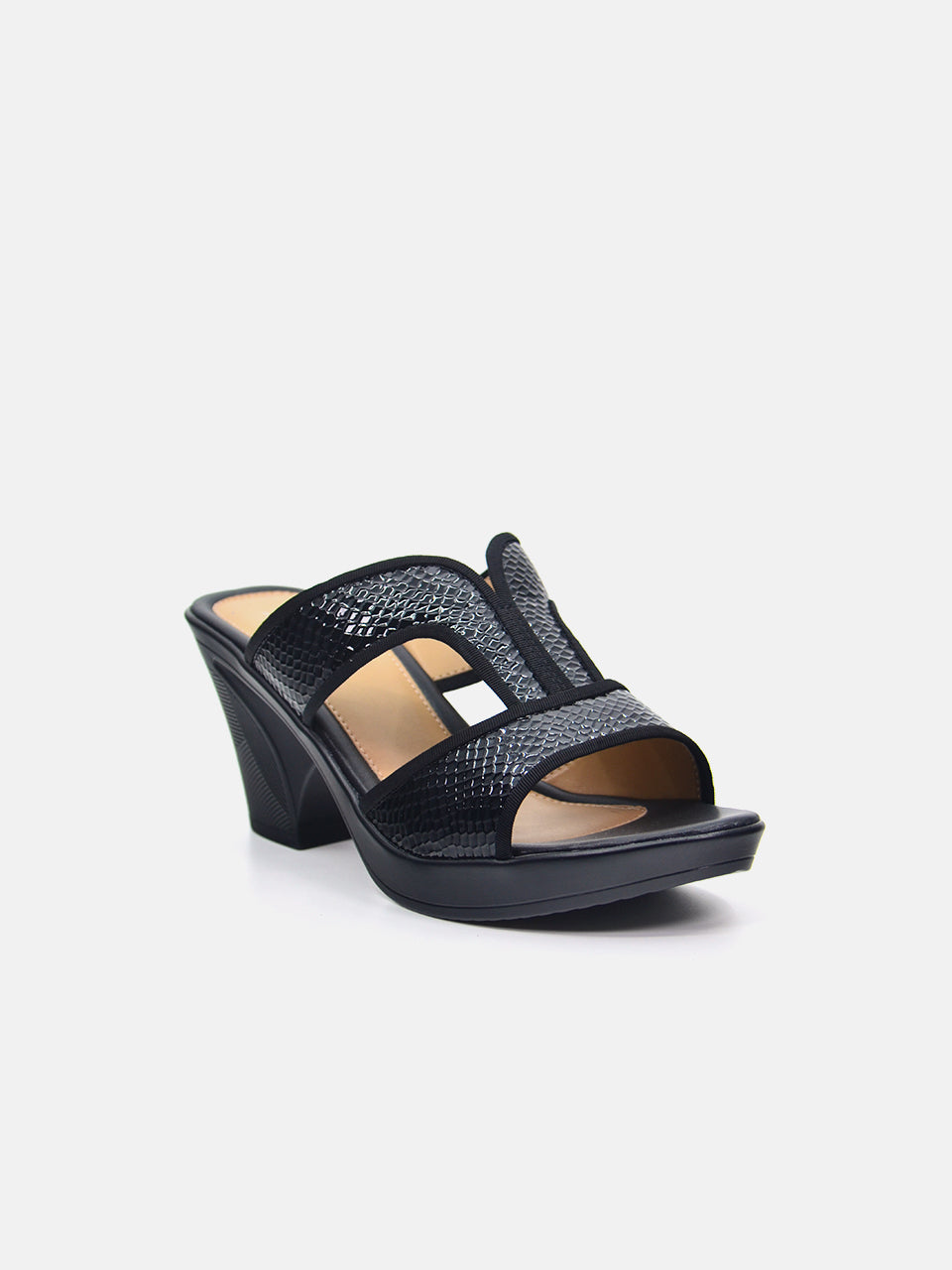 Michelle Morgan 19017-L1 Women's Heeled Sandals #color_Black