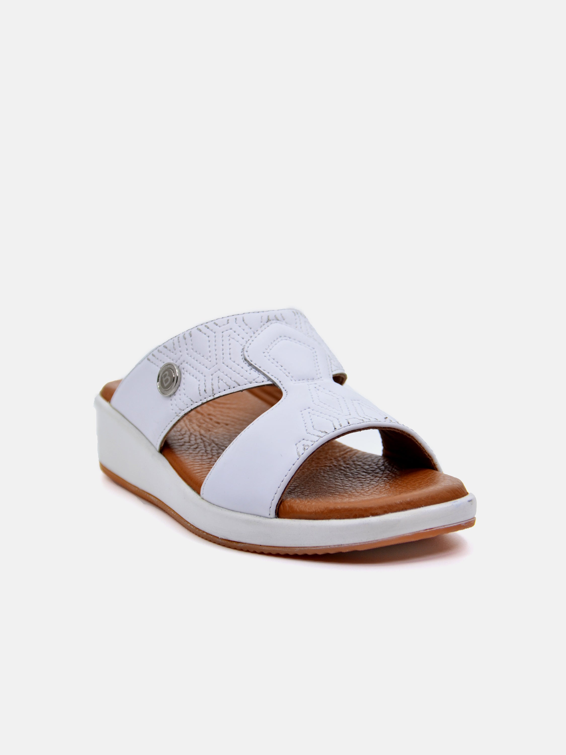 Barjeel Uno B-03 Boys Arabic Sandals #color_White