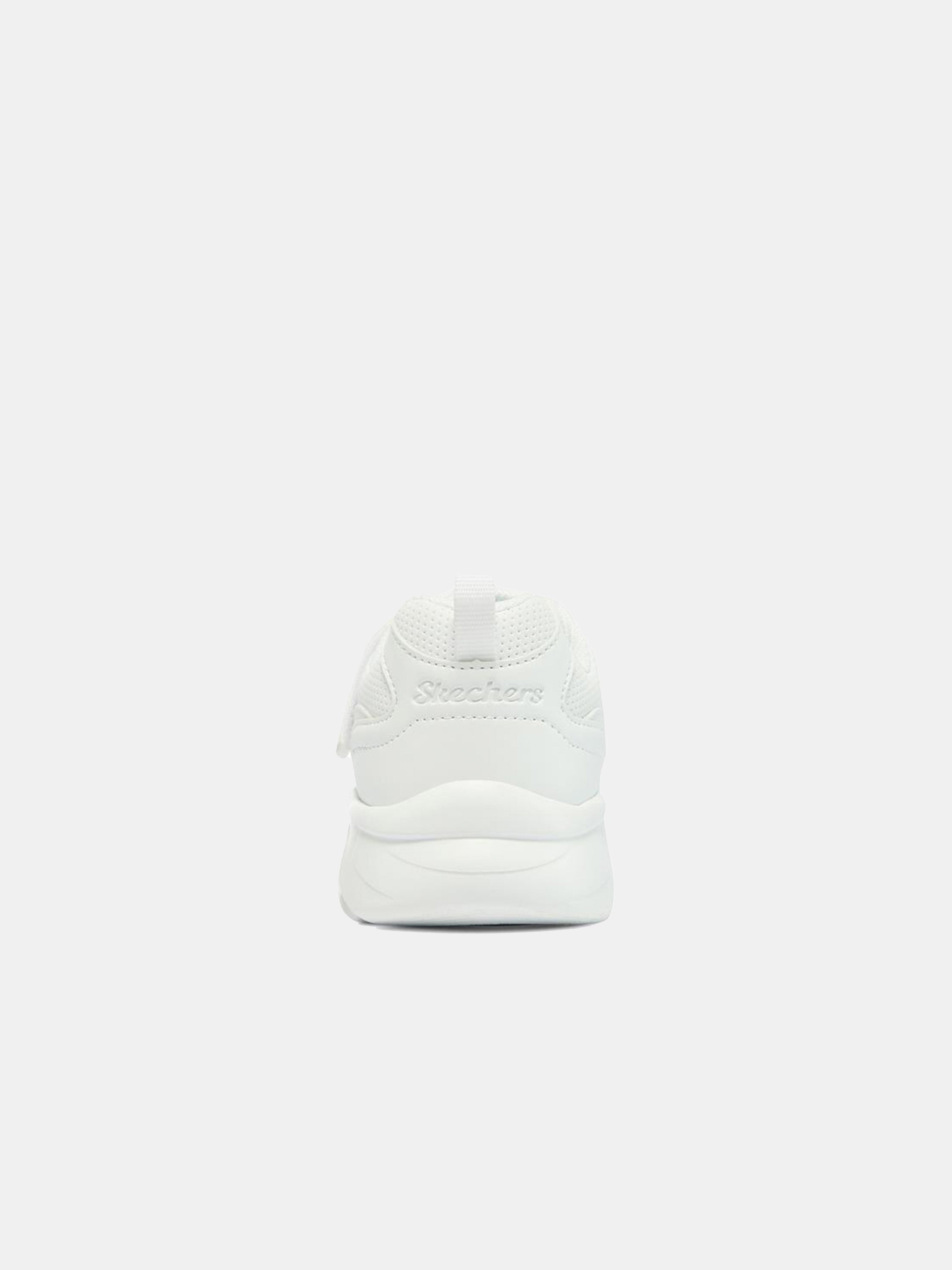 Skechers Girls Dynamic Dash - Tardy Time Shoes #color_White