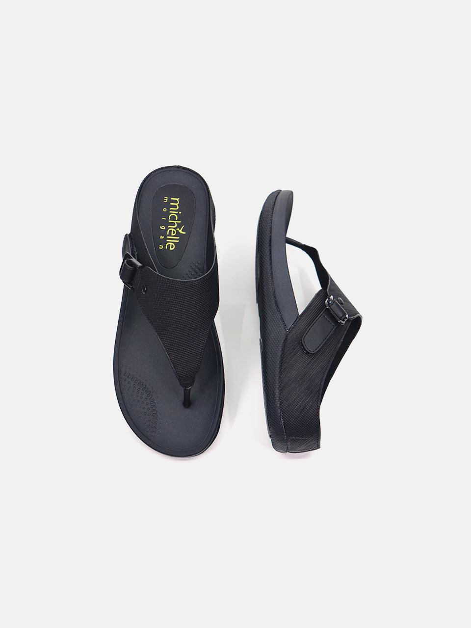 Michelle Morgan 814XY66A Women's Flat Sandals #color_Black