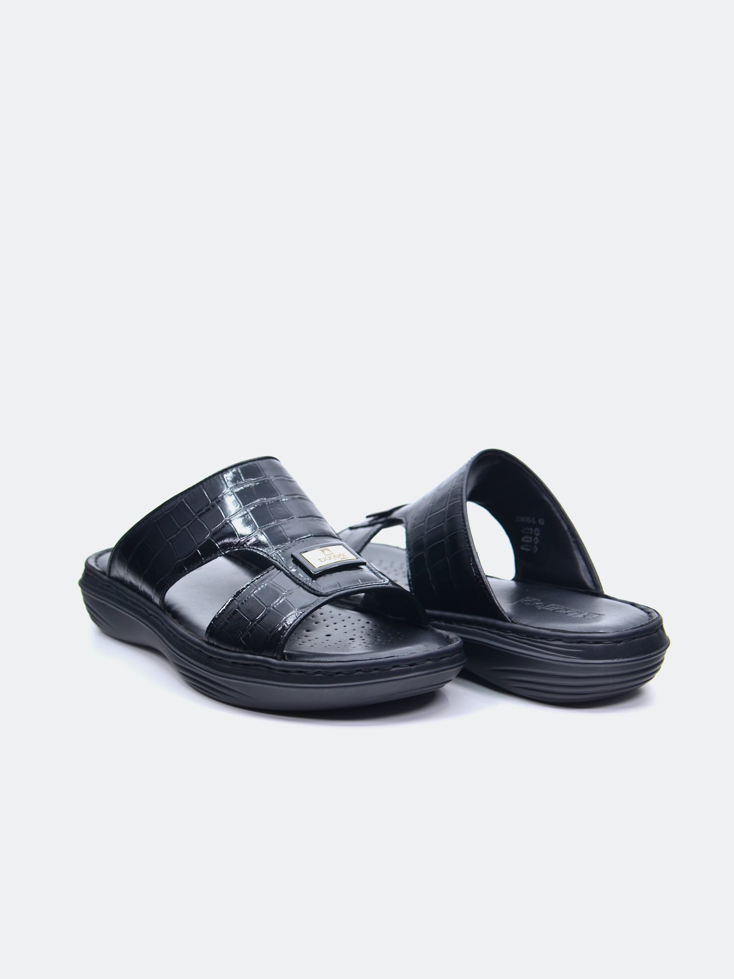 Barjeel Uno 21410-5 Men's Arabic Sandals #color_Black