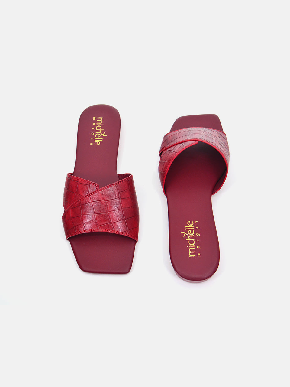 Michelle Morgan 114RJ80C Women's Flat Sandals #color_Red