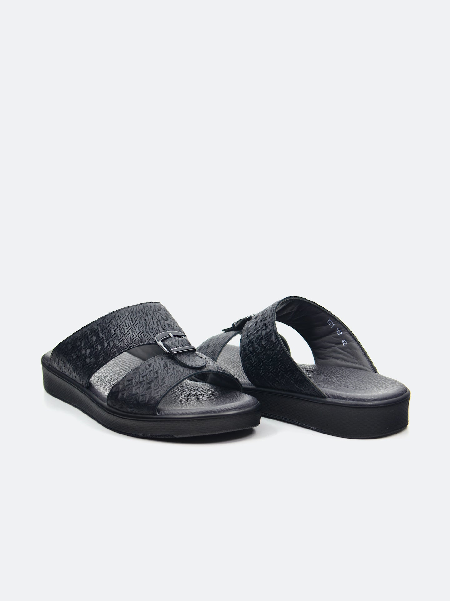 Barjeel Uno SP1-017 Men's Arabic Sandals #color_Black