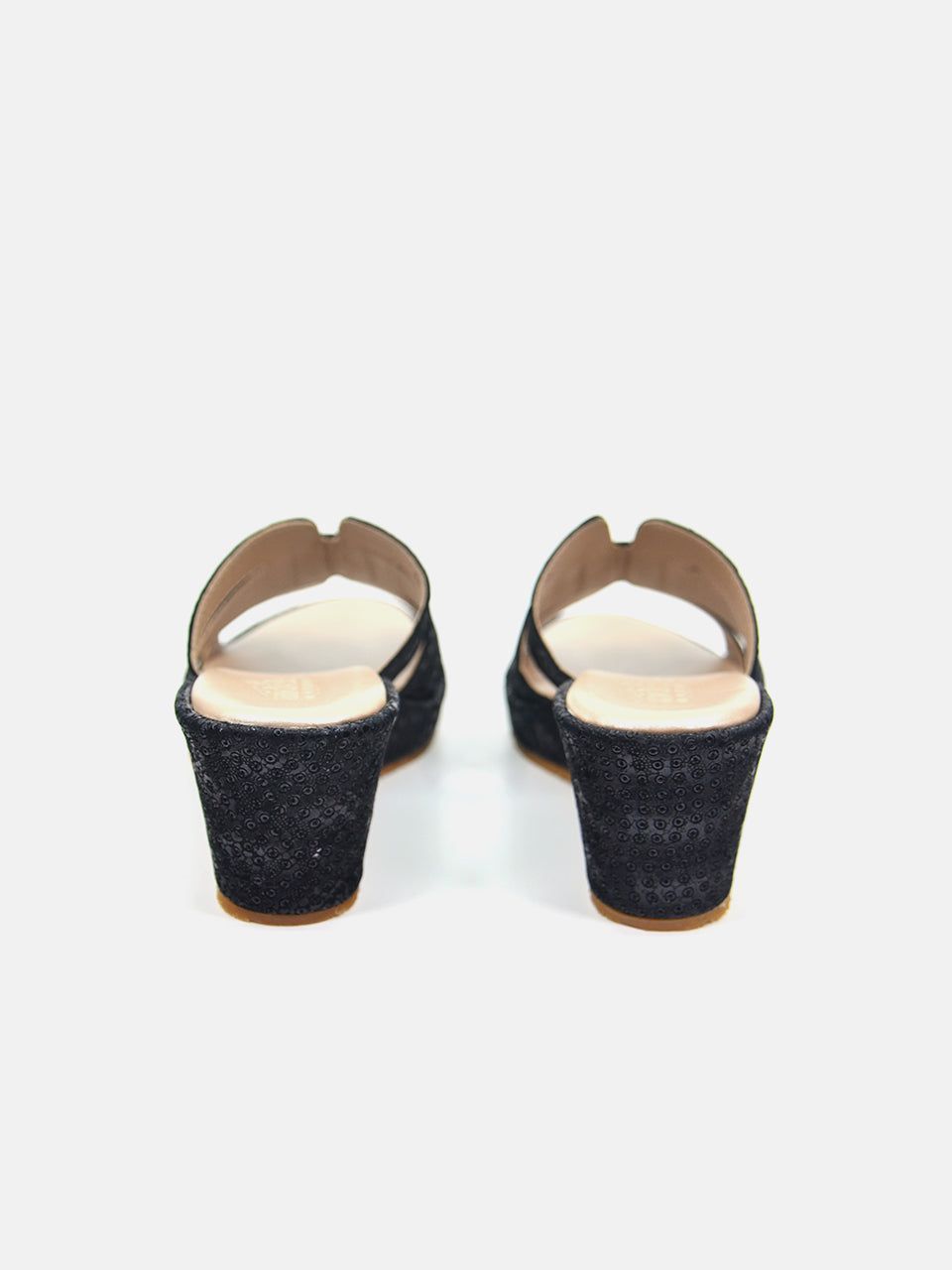Michelle Morgan MM-301 Women's Wedge Sandals #color_Black