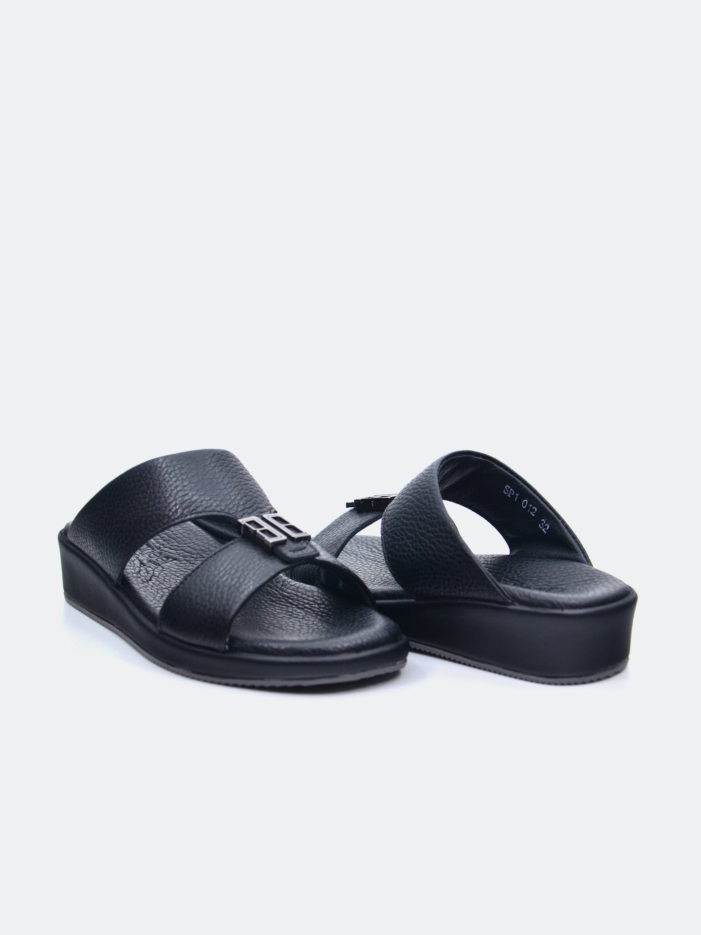 Barjeel Uno SP1-012 Boys Arabic Sandals #color_Black