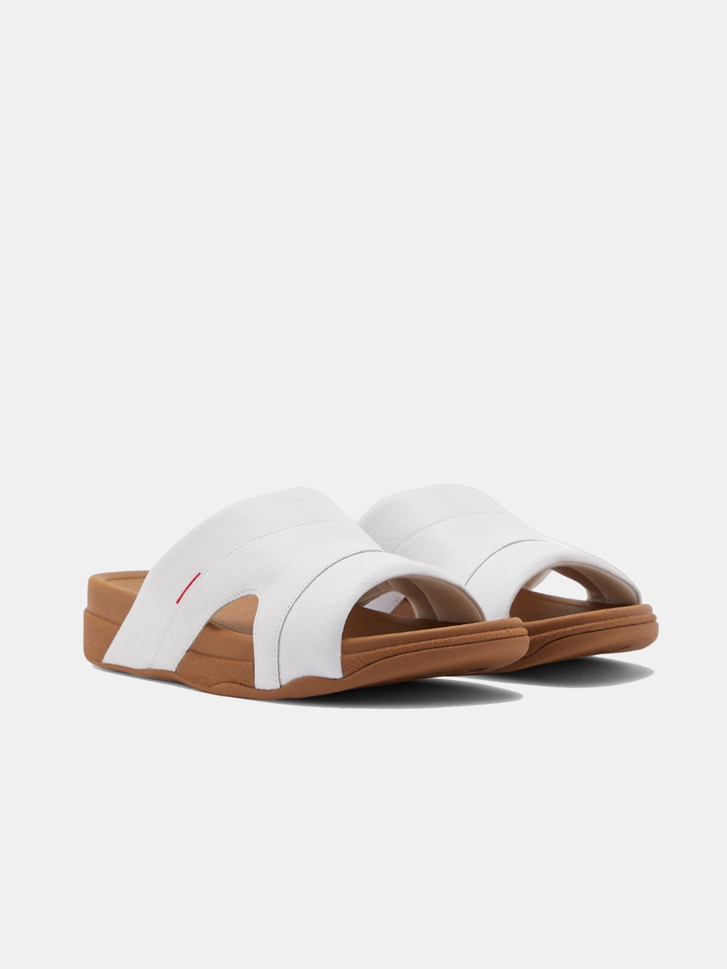 Fitflop Men's Freeway III Leather Pool Slides #color_White