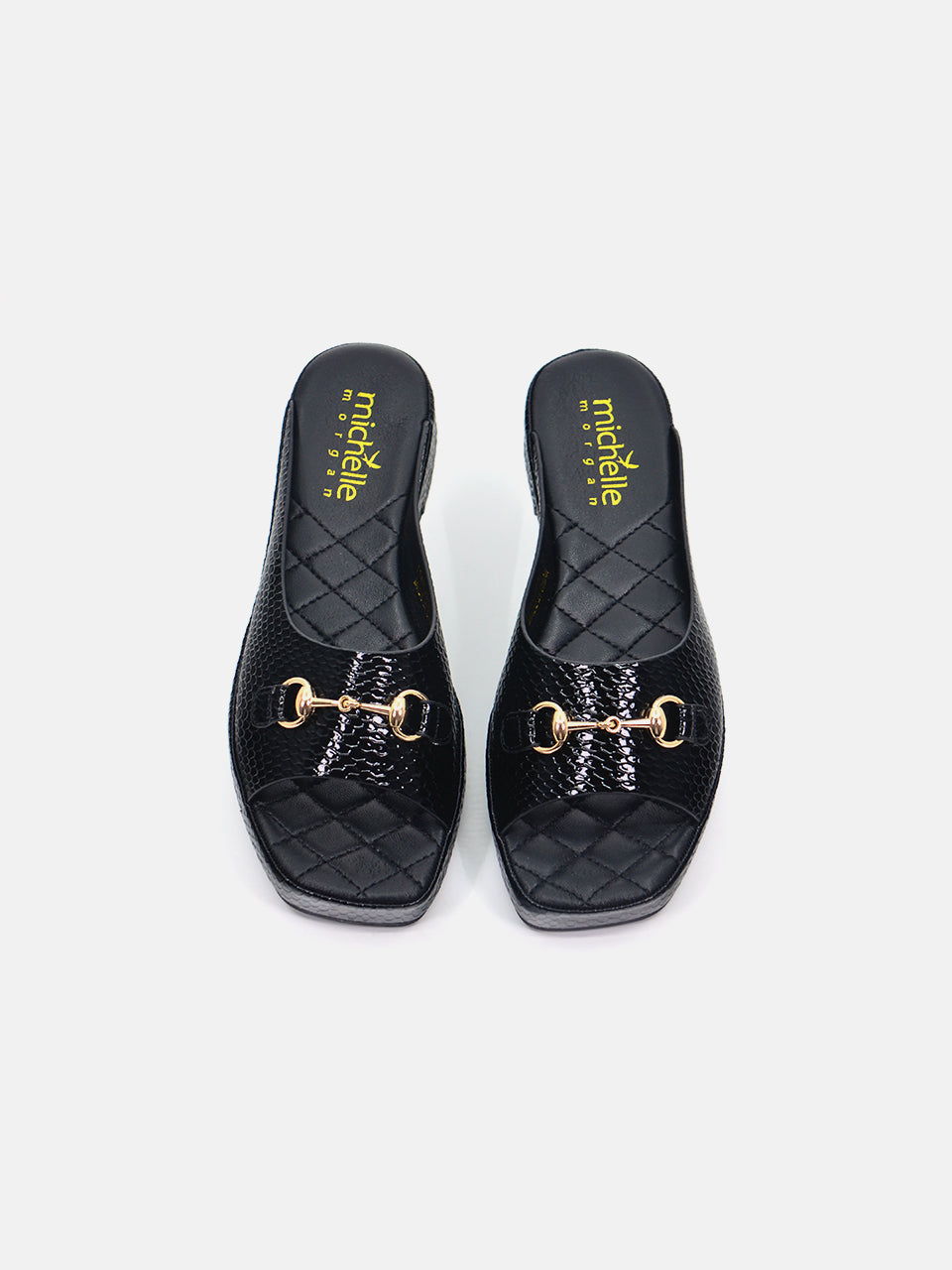 Michelle Morgan 114RJ93E Women's Flat Sandals #color_Black