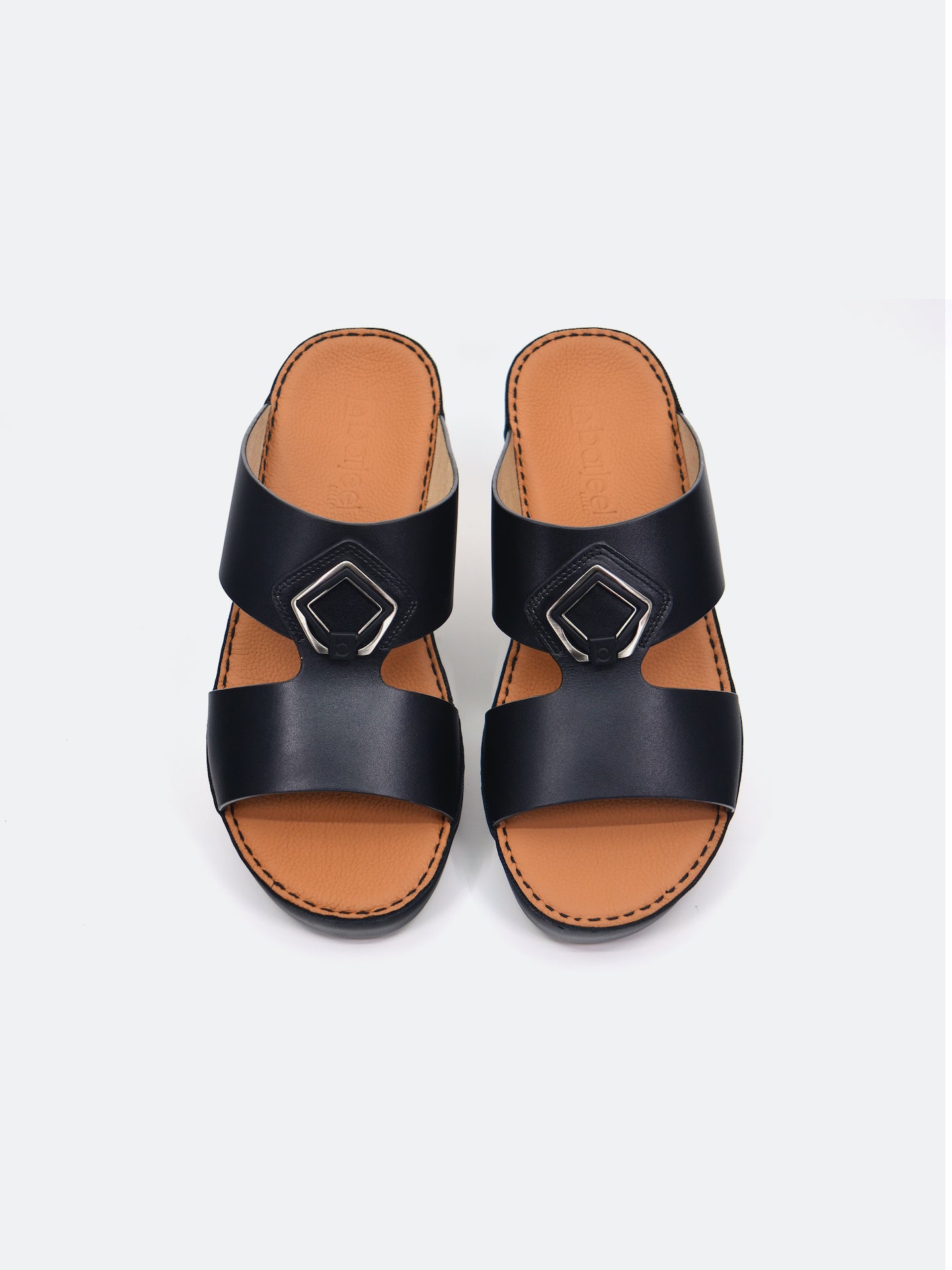 Barjeel Uno B-02 Men's Arabic Sandals #color_Black