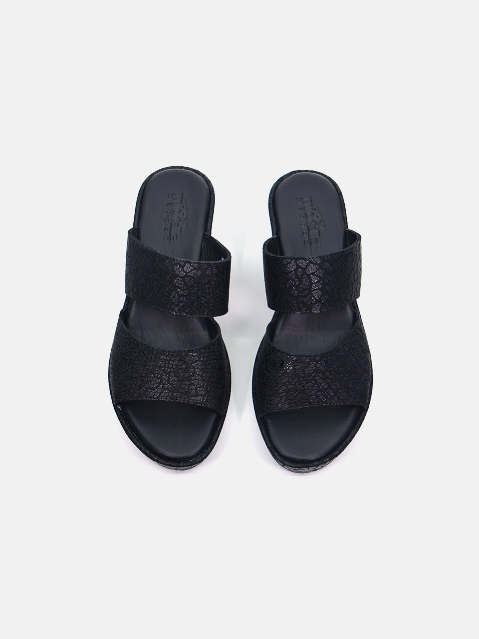 Michelle Morgan MM-302 Women's Wedge Sandals #color_Black