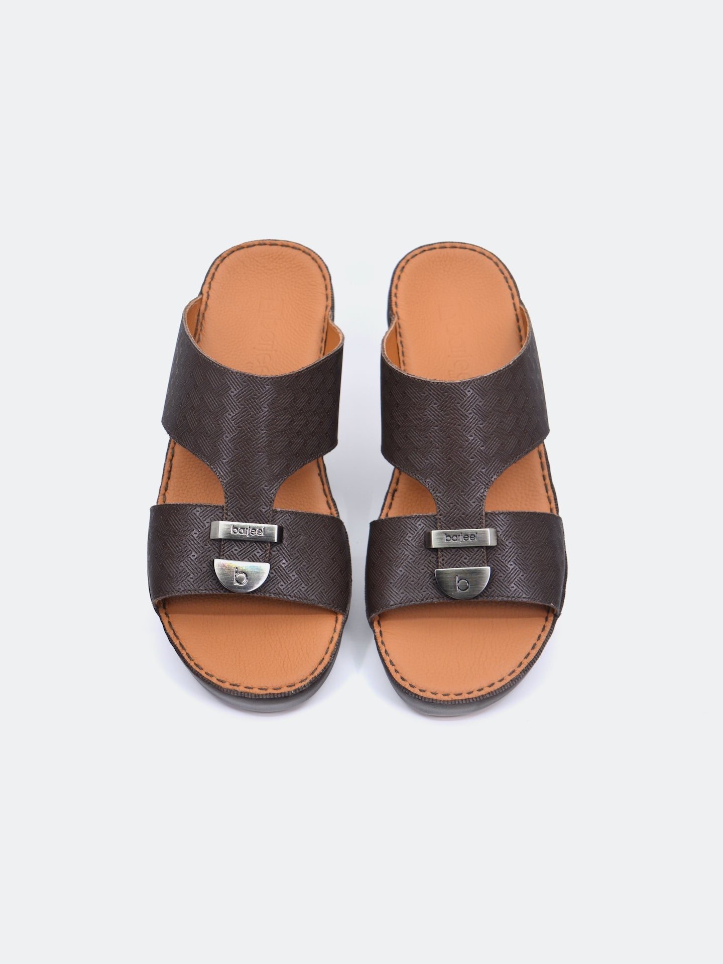 Barjeel Uno B-14 Men's Arabic Sandals #color_Brown