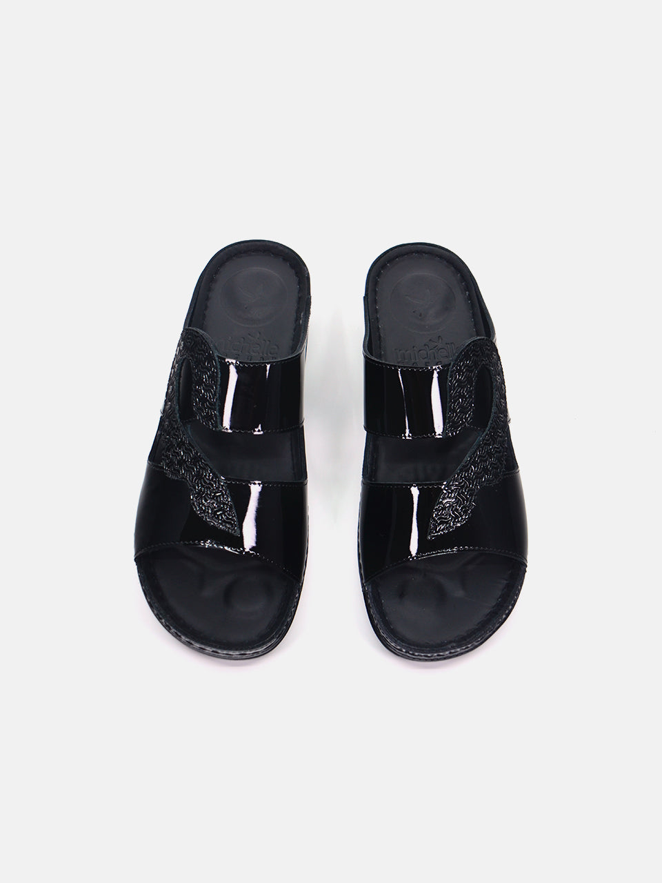 Michelle Morgan MM-103 Women's Slider Sandals #color_Black