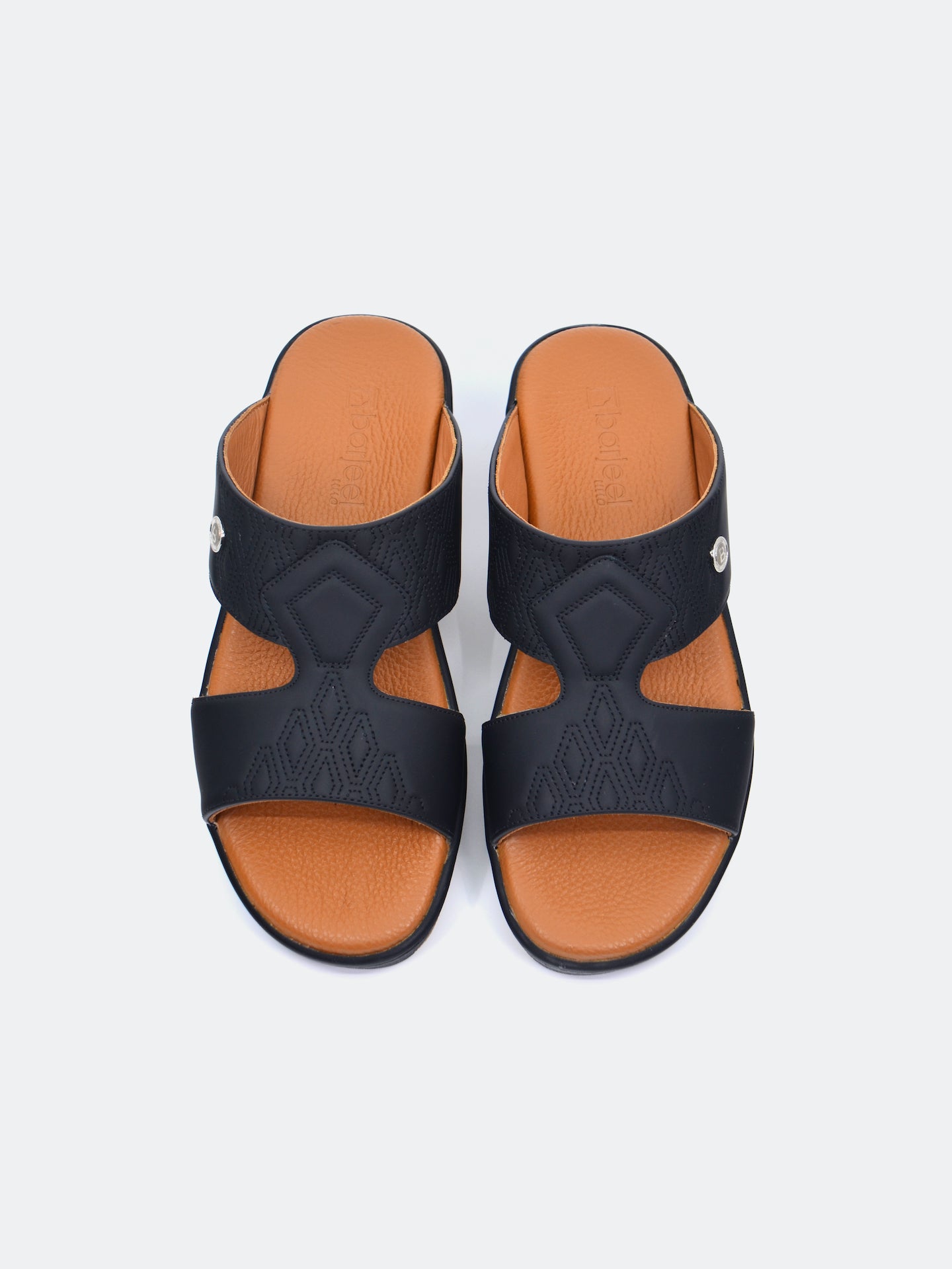 Barjeel Uno B-03 Boys Arabic Sandals #color_Black