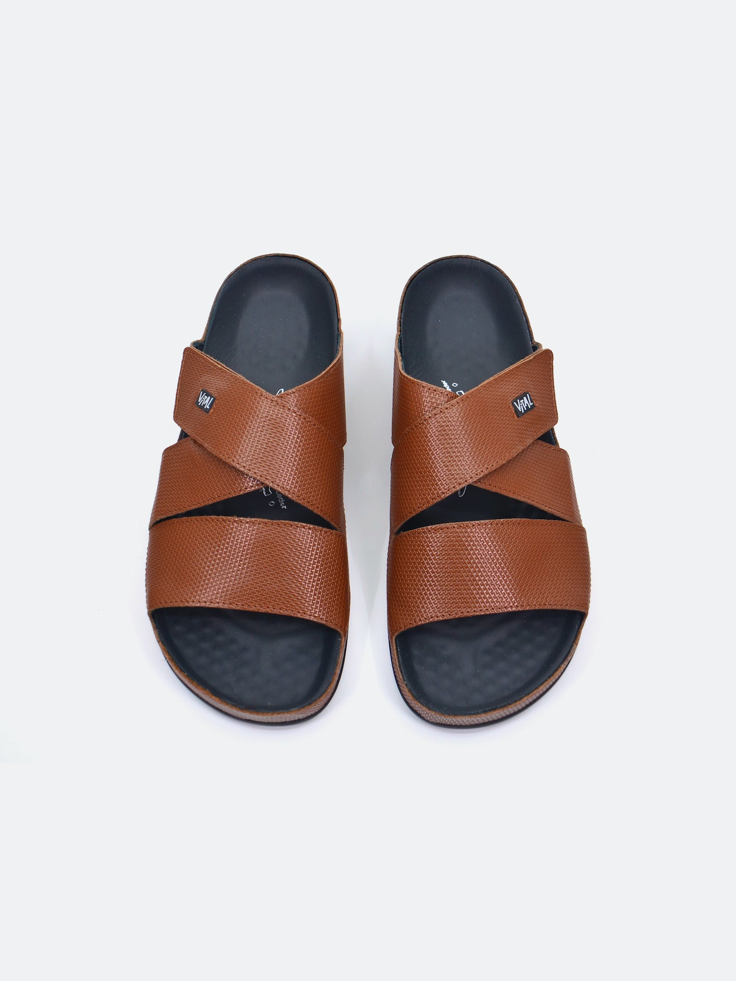Vital 09080S Men's Slider Sandals #color_Brown