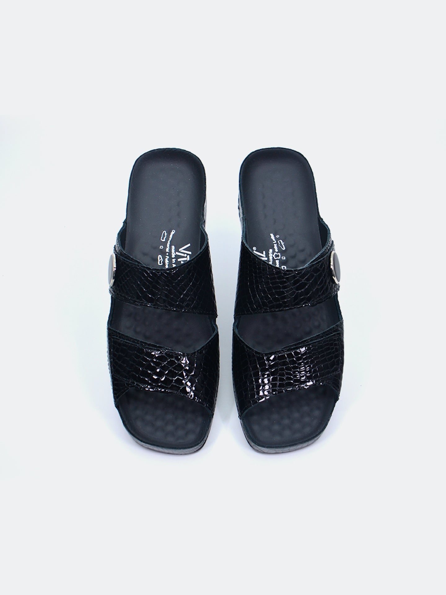 Vital 08049AS Women's Slider Sandals #color_Black
