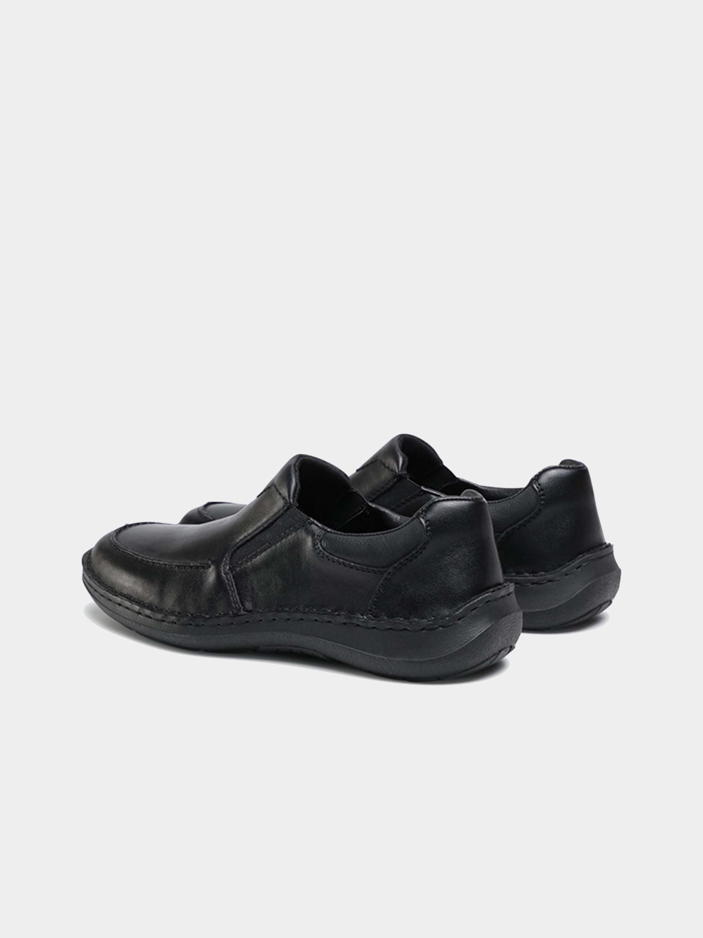 Rieker 03064 Men's Slip On Leather Shoes #color_Black