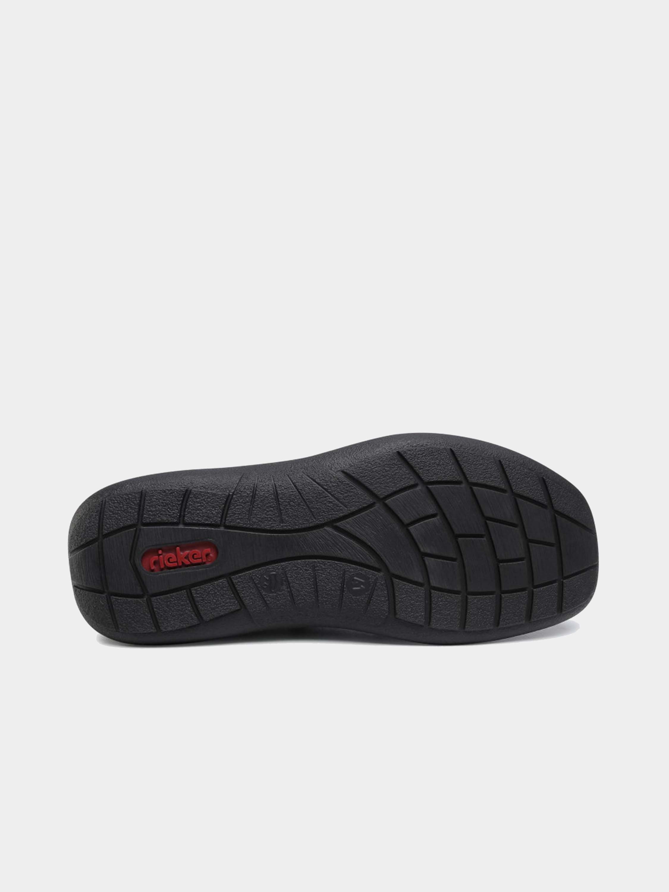 Rieker 03064 Men's Slip On Leather Shoes #color_Black