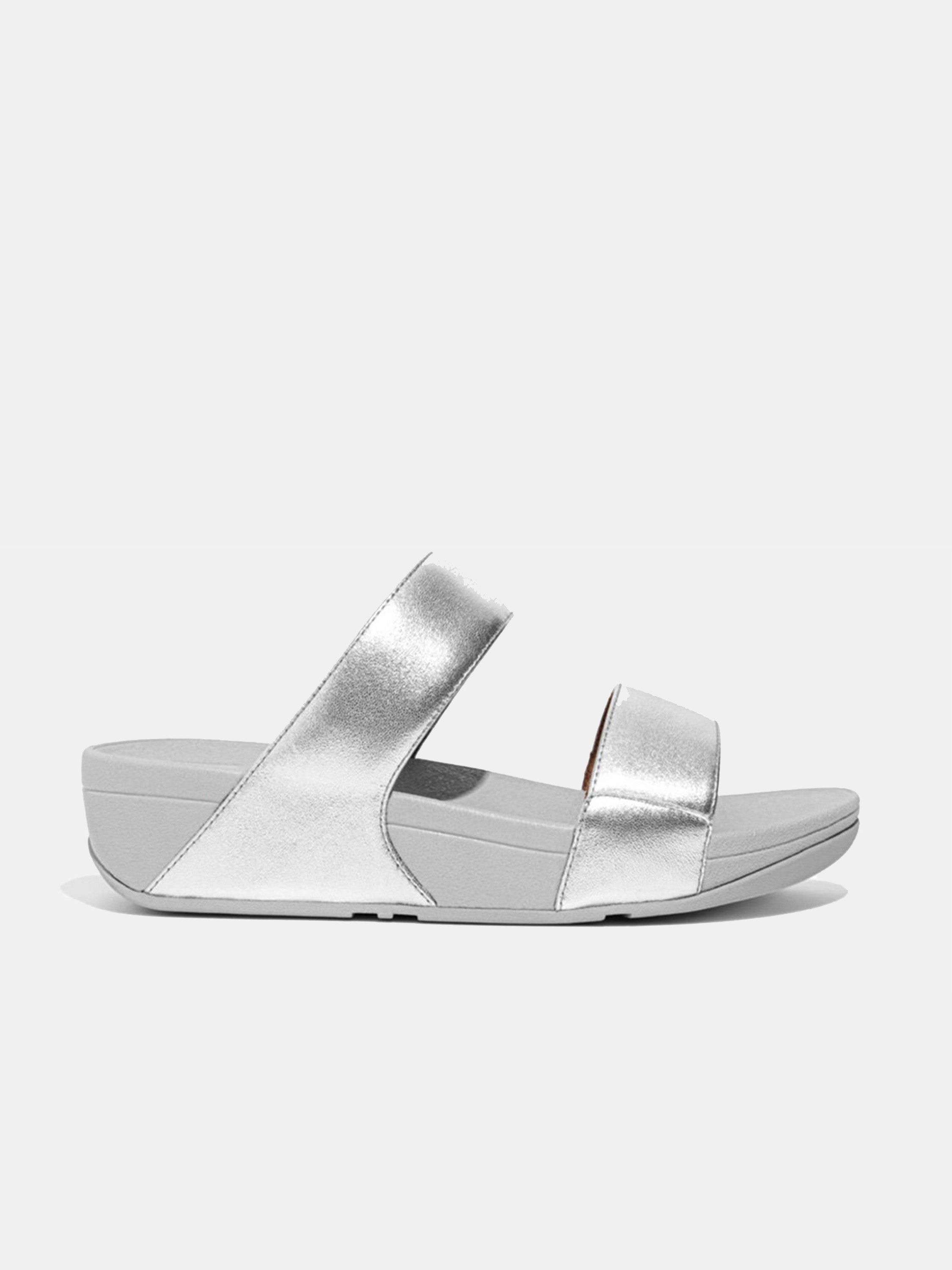 Fitflop Women's Lulu Leather Slides #color_Silver