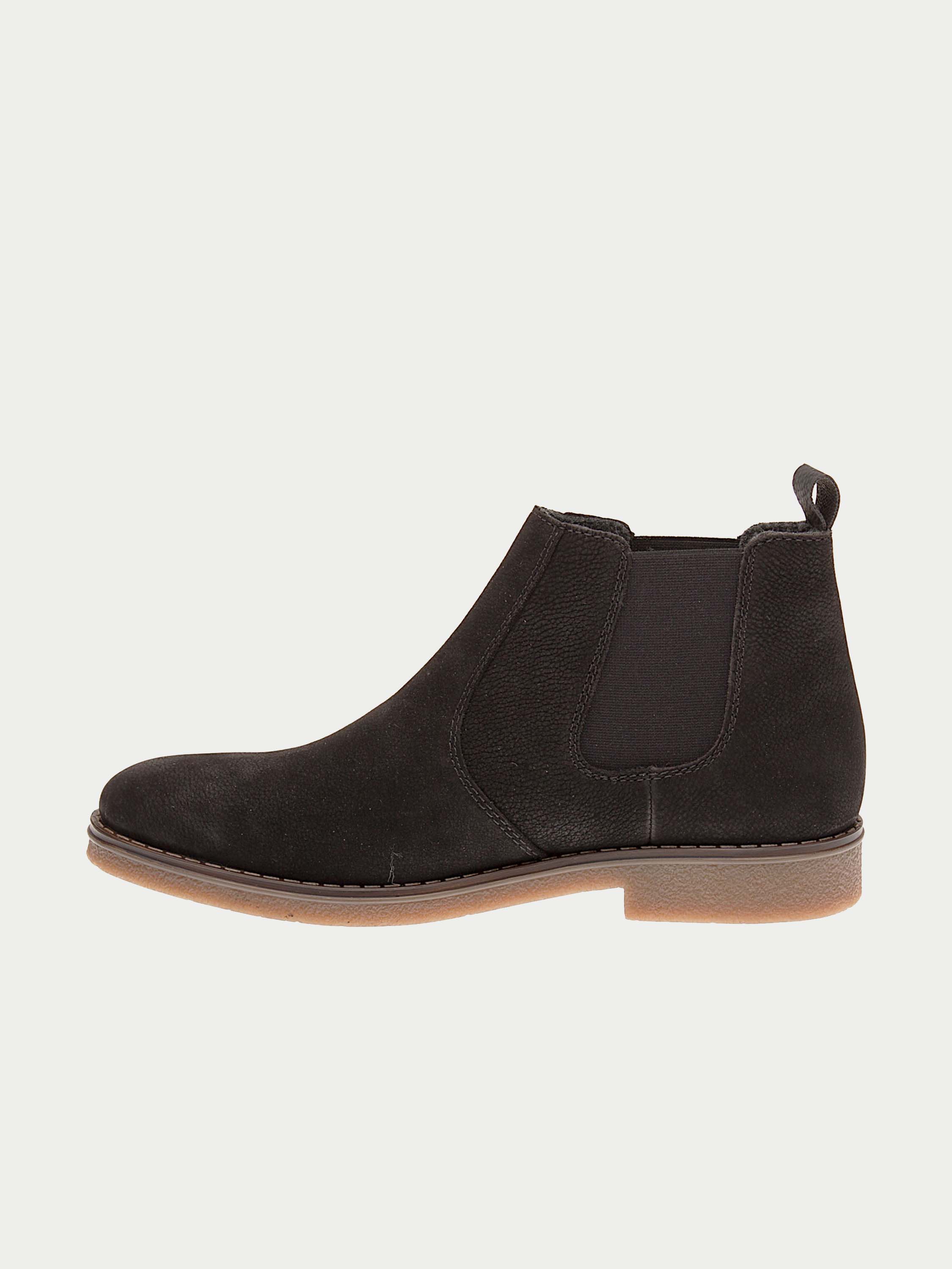 Rieker 33853 Men's Suede Chelsea Boots #color_Black