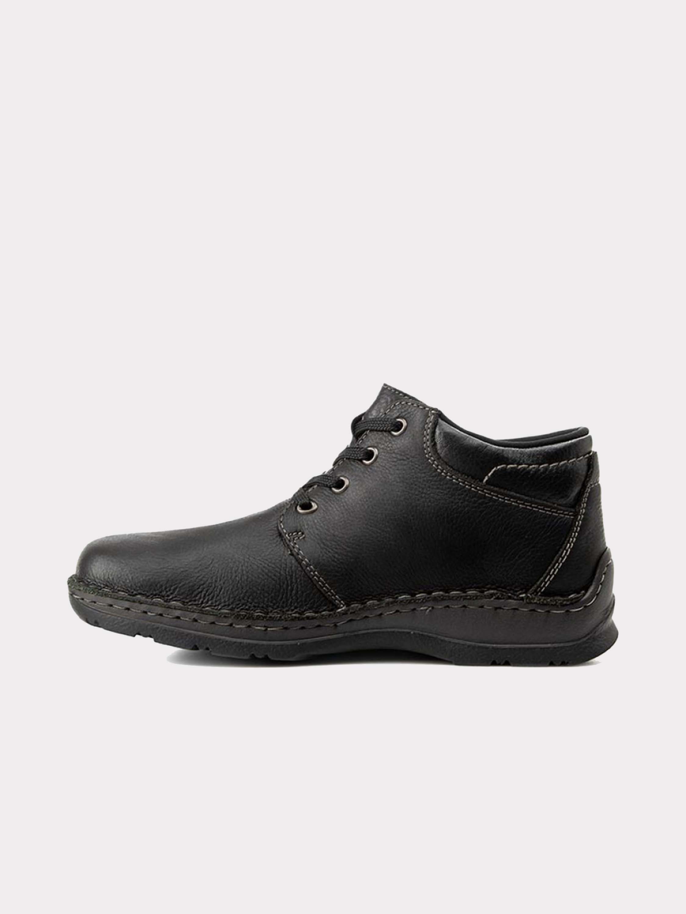 Rieker 05305 Men's Full Grain Leather Ankle Boots #color_Black