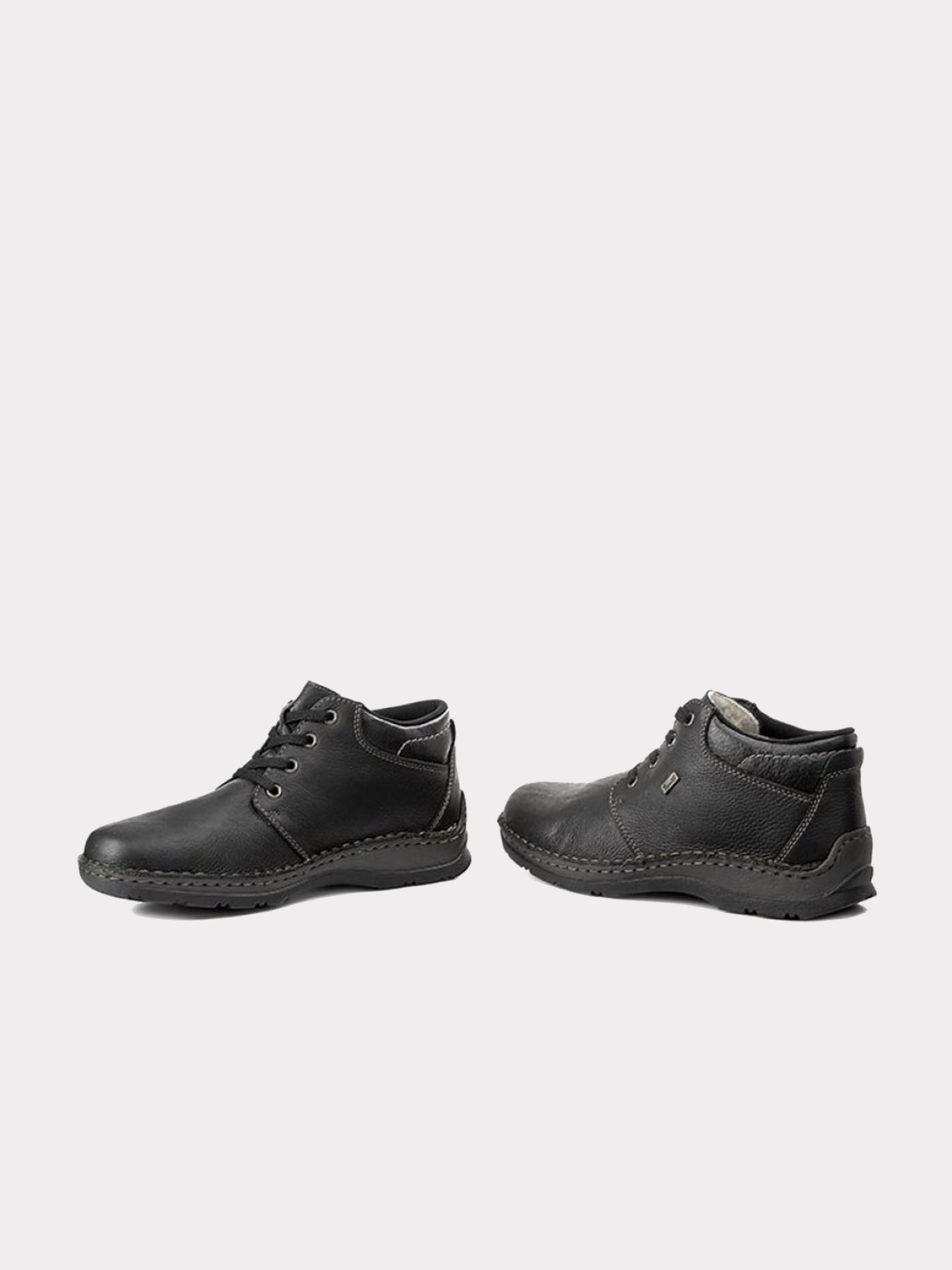 Rieker 05305 Men's Full Grain Leather Ankle Boots #color_Black