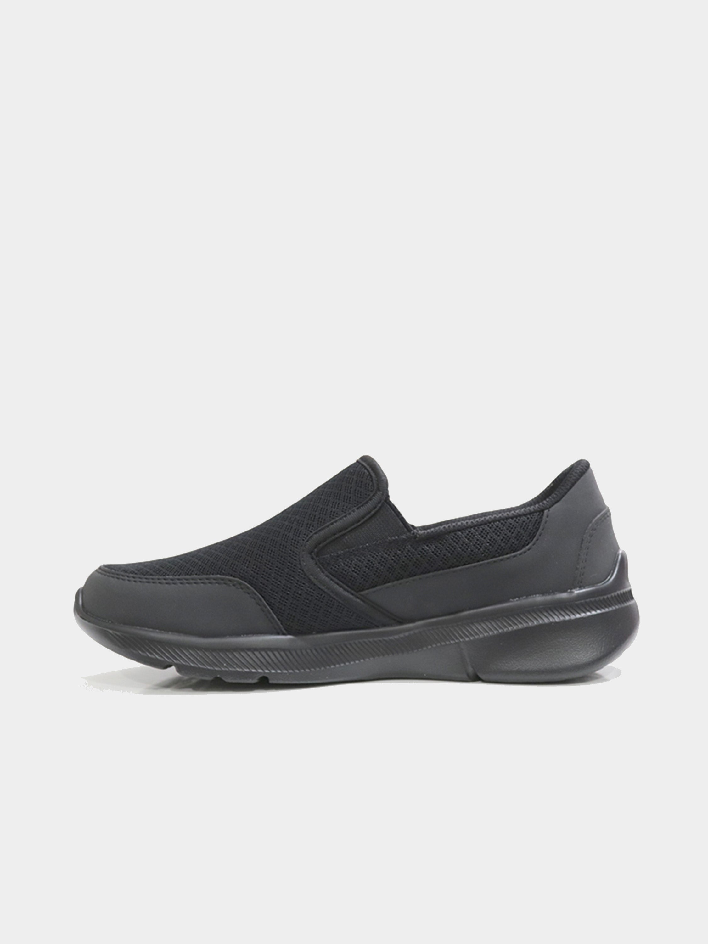 Skechers Boys Slip On Fabric School Shoes #color_Black