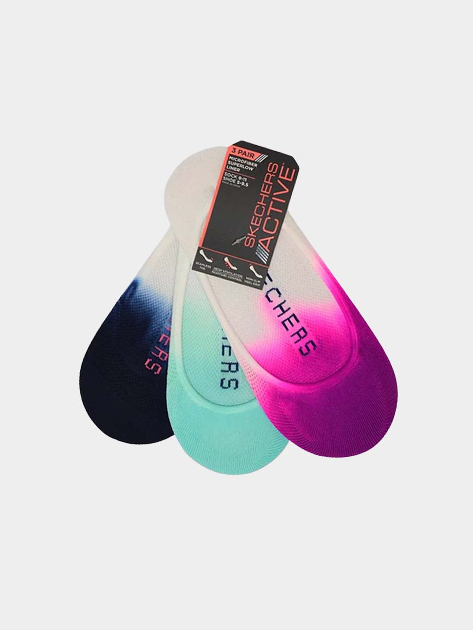 Skechers Women 3 Pack Non Terry Microfiber Super low Liner Socks #color_Multi