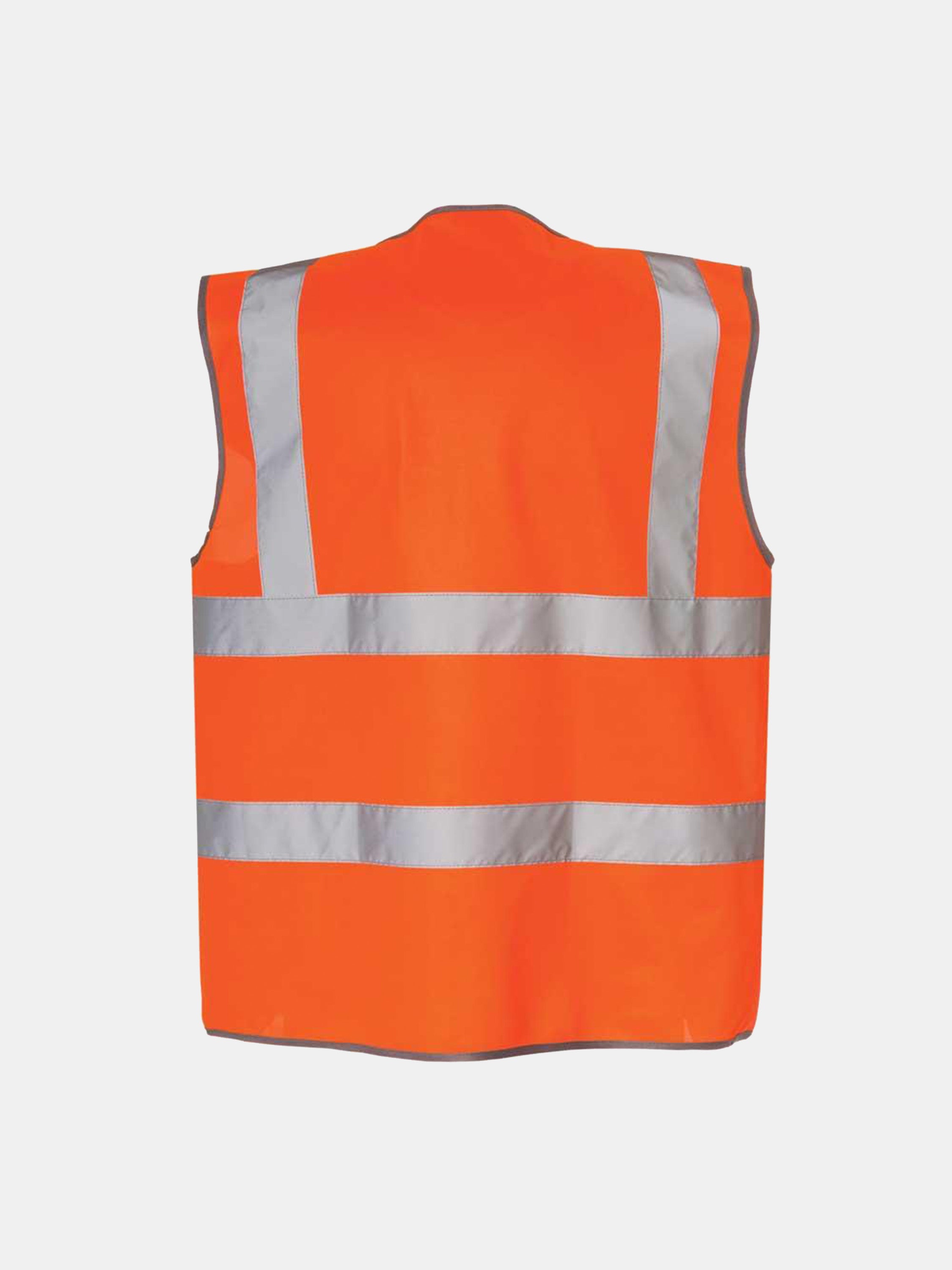 Orange safety 2024 vest with zipper