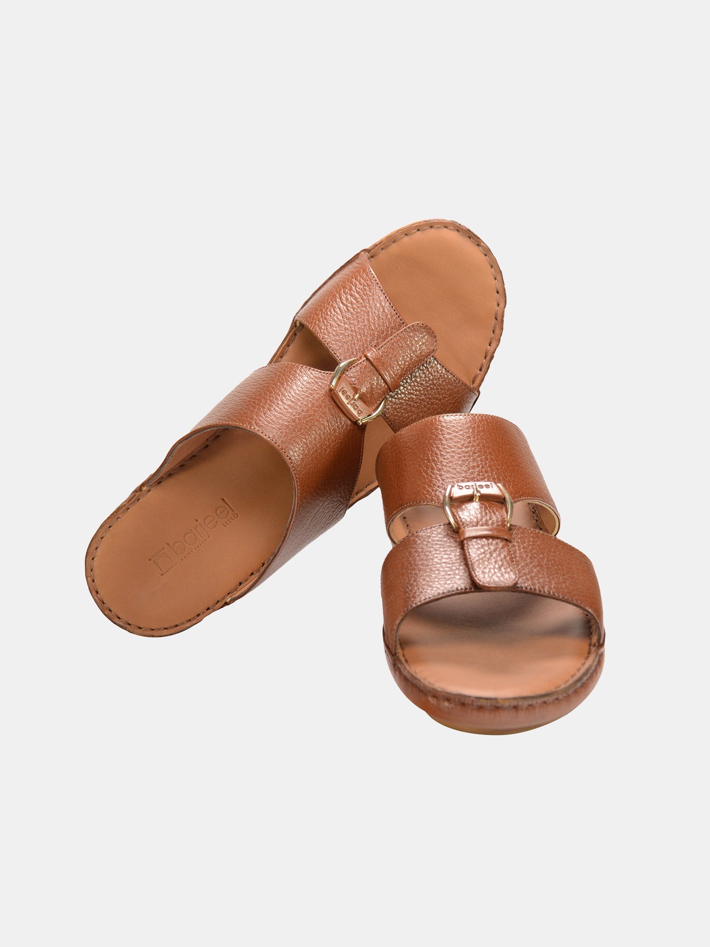 Barjeel Uno 004119 Grain Leather Arabic Sandals #color_Tan
