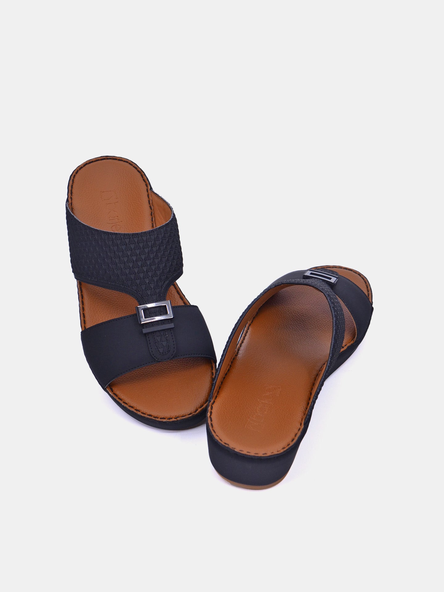 Barjeel Uno SP1-V8 Men's Arabic Sandals #color_Black