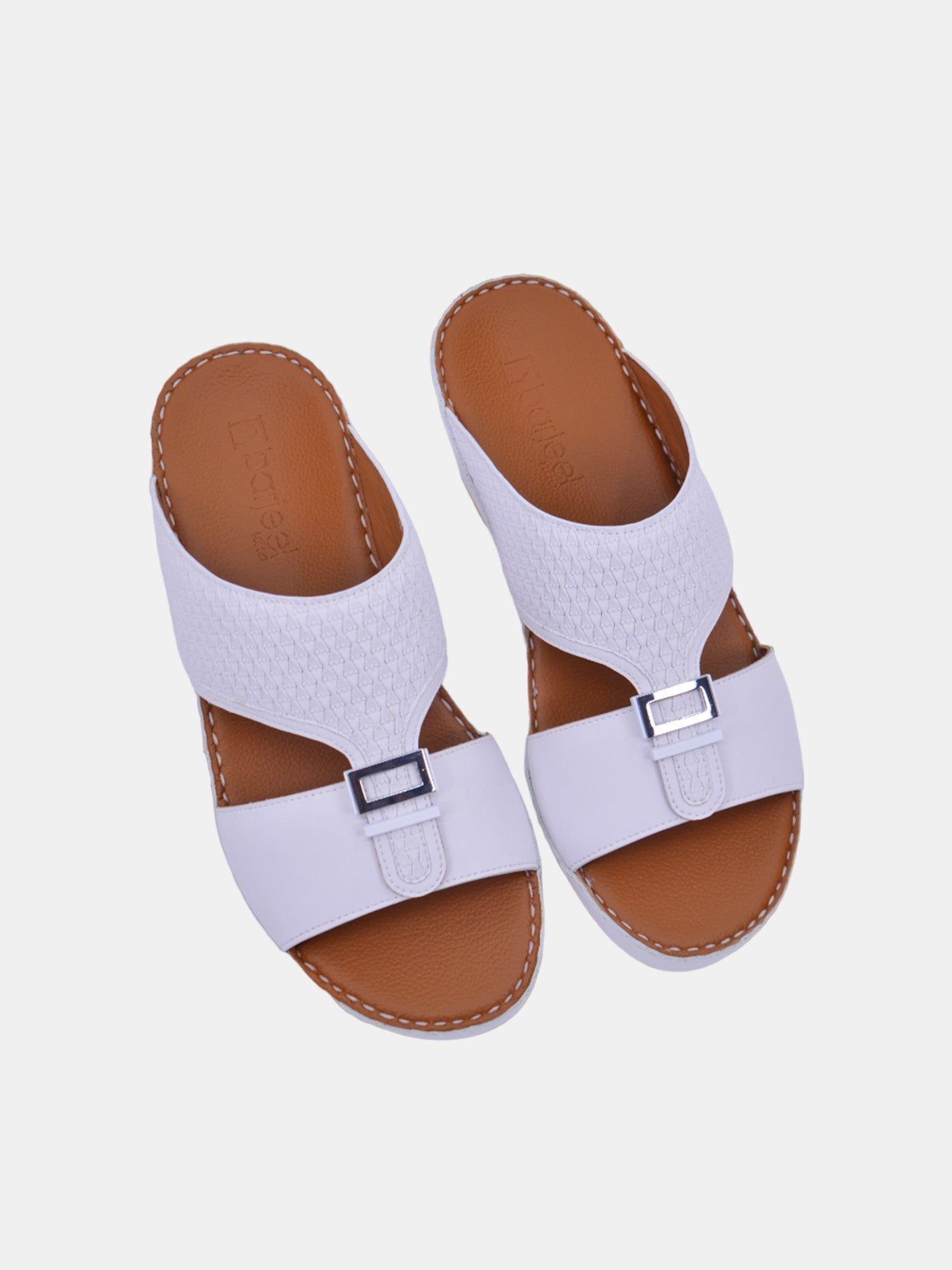 Barjeel Uno SP1-V8 Men's Arabic Sandals #color_White