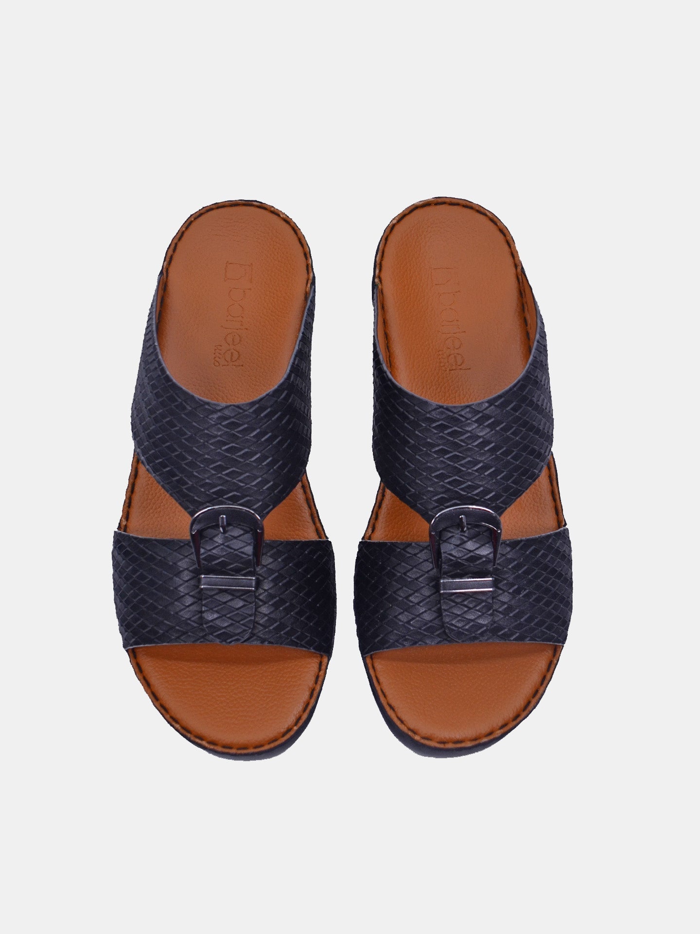 Barjeel Uno SP1-60 Men's Arabic Sandals #color_Black