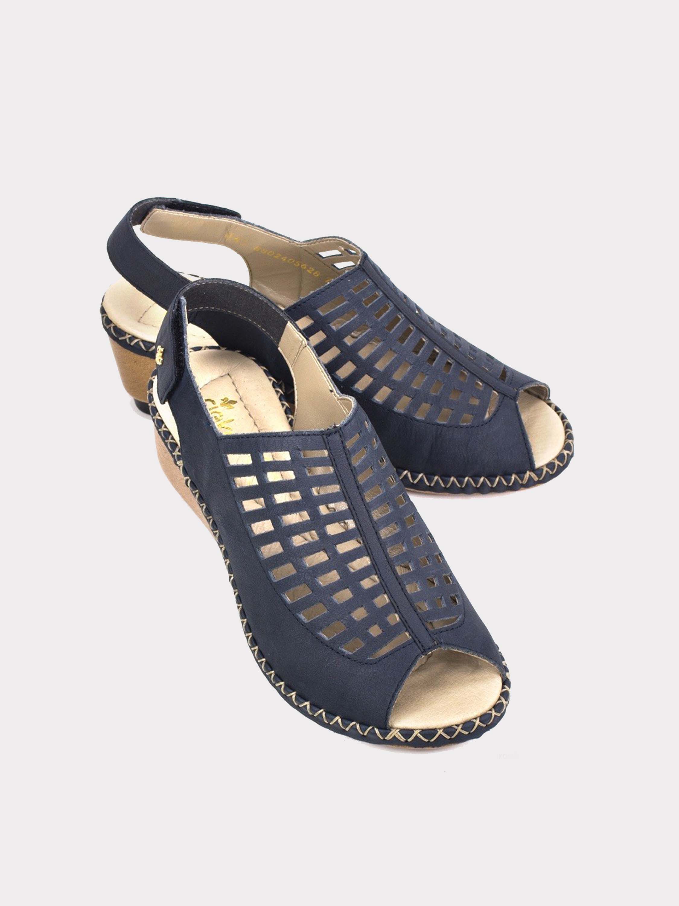 Rieker 66157 Women Back Strap Sandals #color_Navy