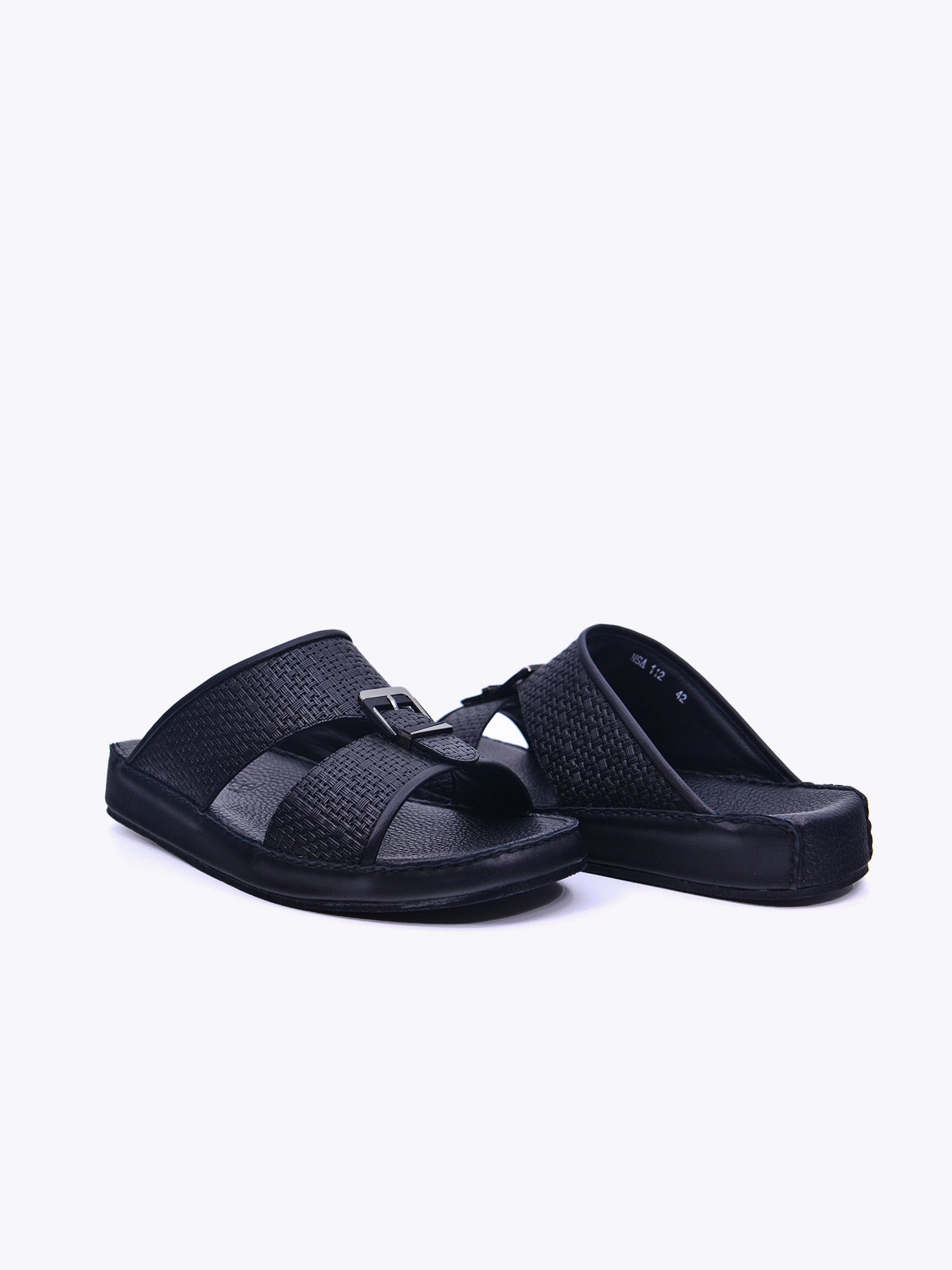 Barjeel Uno MSA-112 Men's Arabic Sandals #color_Black