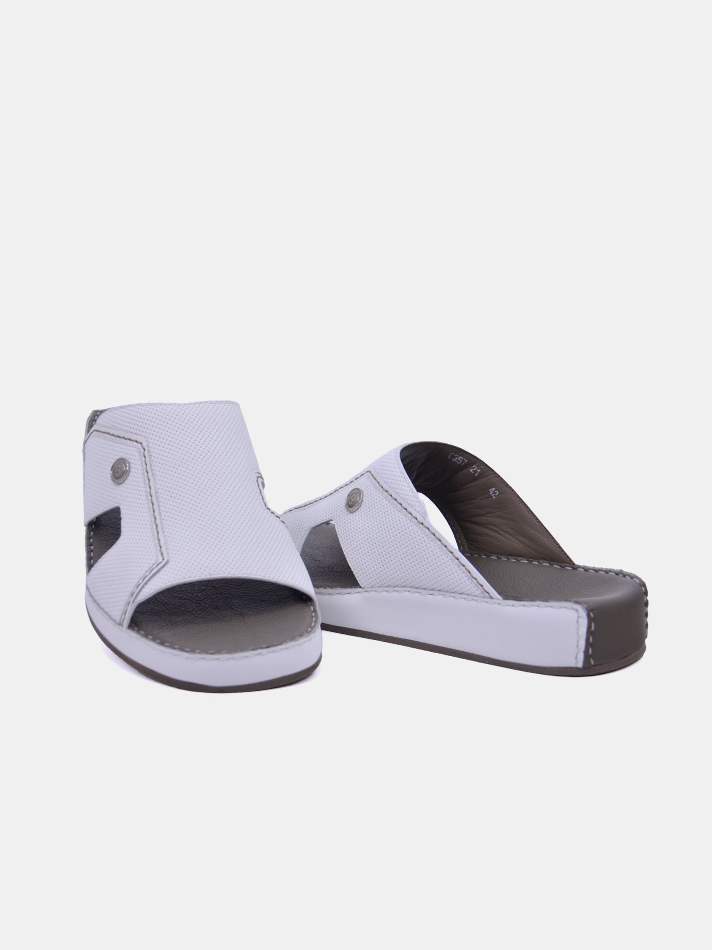 Barjeel Uno C357-21 Men's Arabic Sandals #color_White