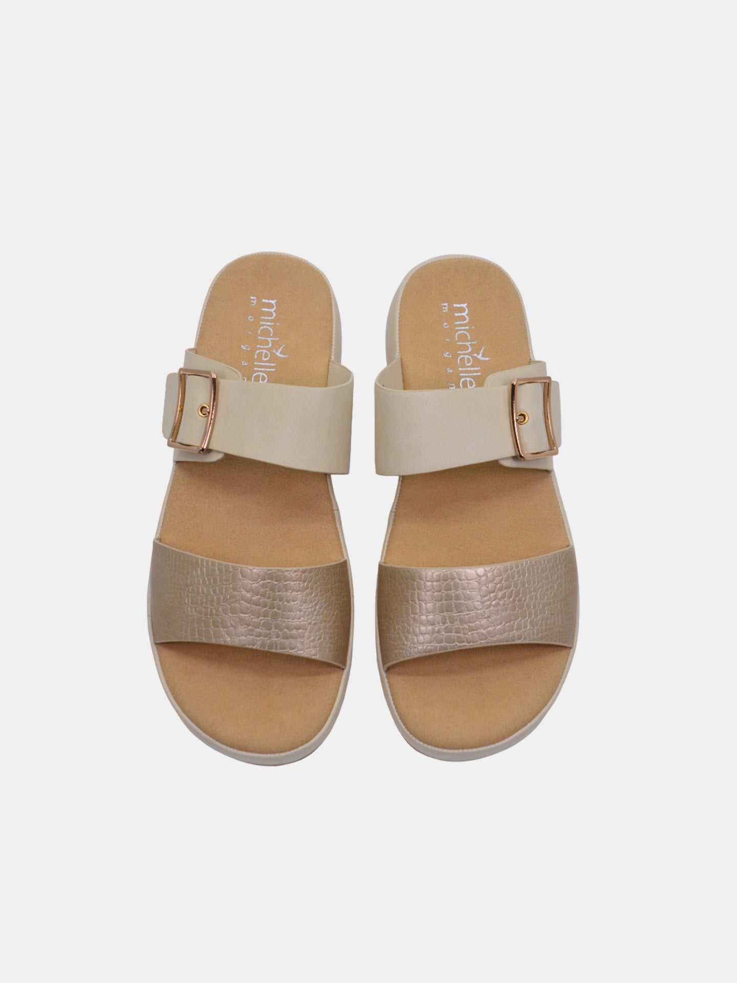 Michelle Morgan 114RL191 Women's Flat Sandals #color_Gold
