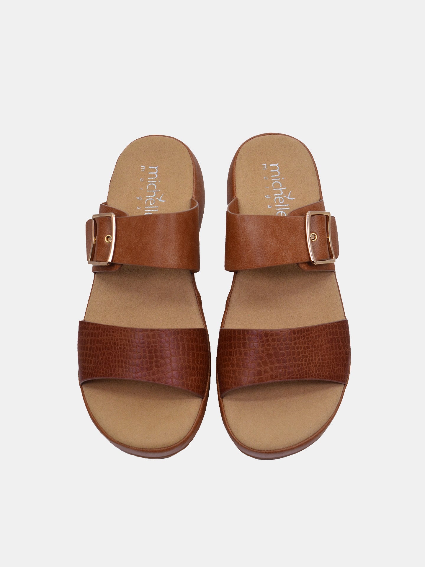 Michelle Morgan 114RL191 Women's Flat Sandals #color_Brown