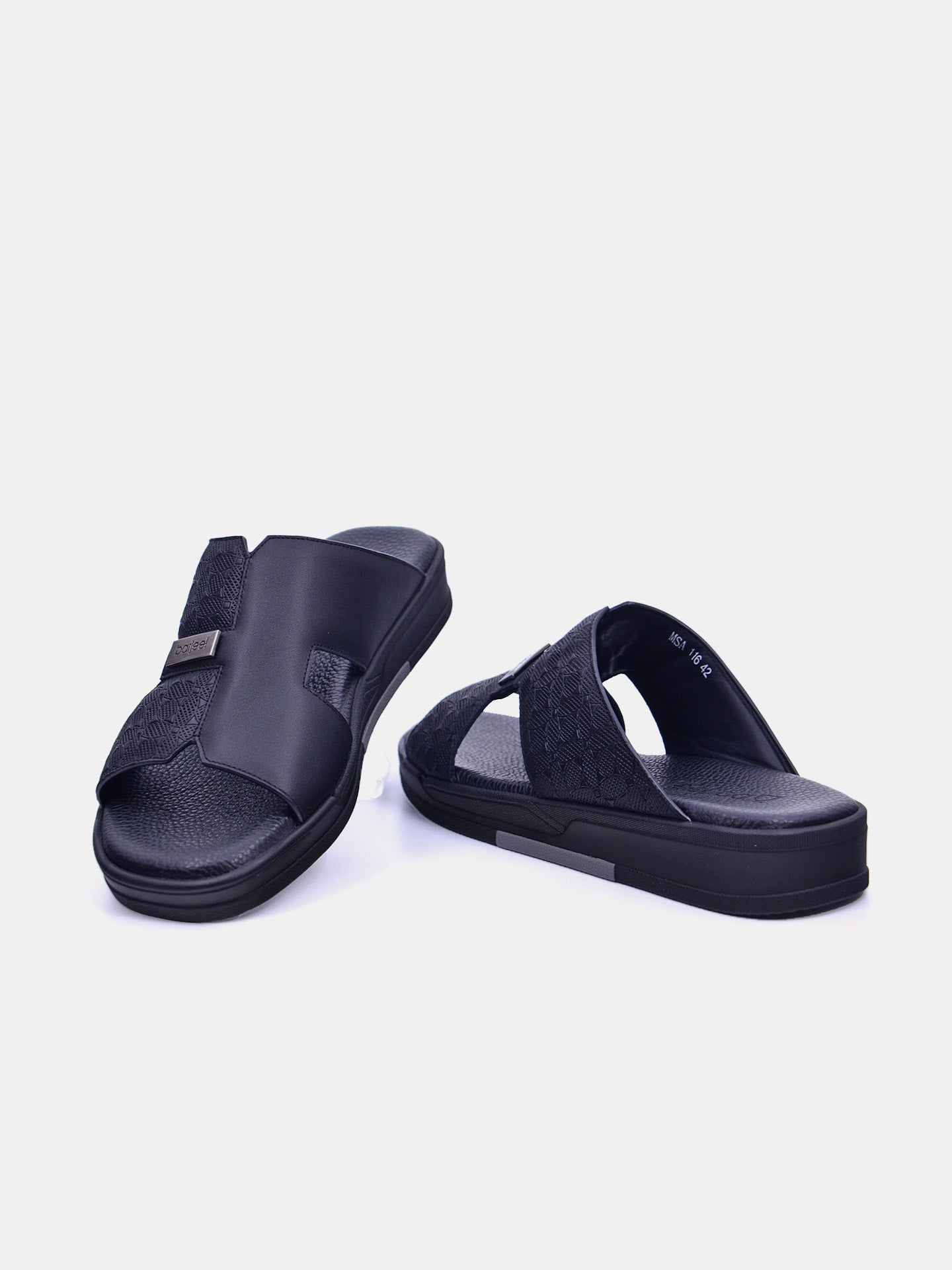 Barjeel Uno MSA-116 Men's Arabic Sandals #color_Black